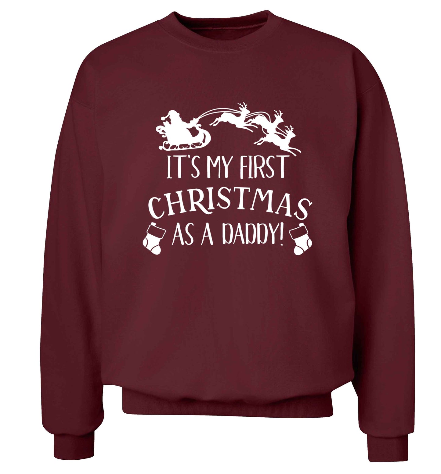 It's my first Christmas as a daddy Adult's unisex maroon Sweater 2XL