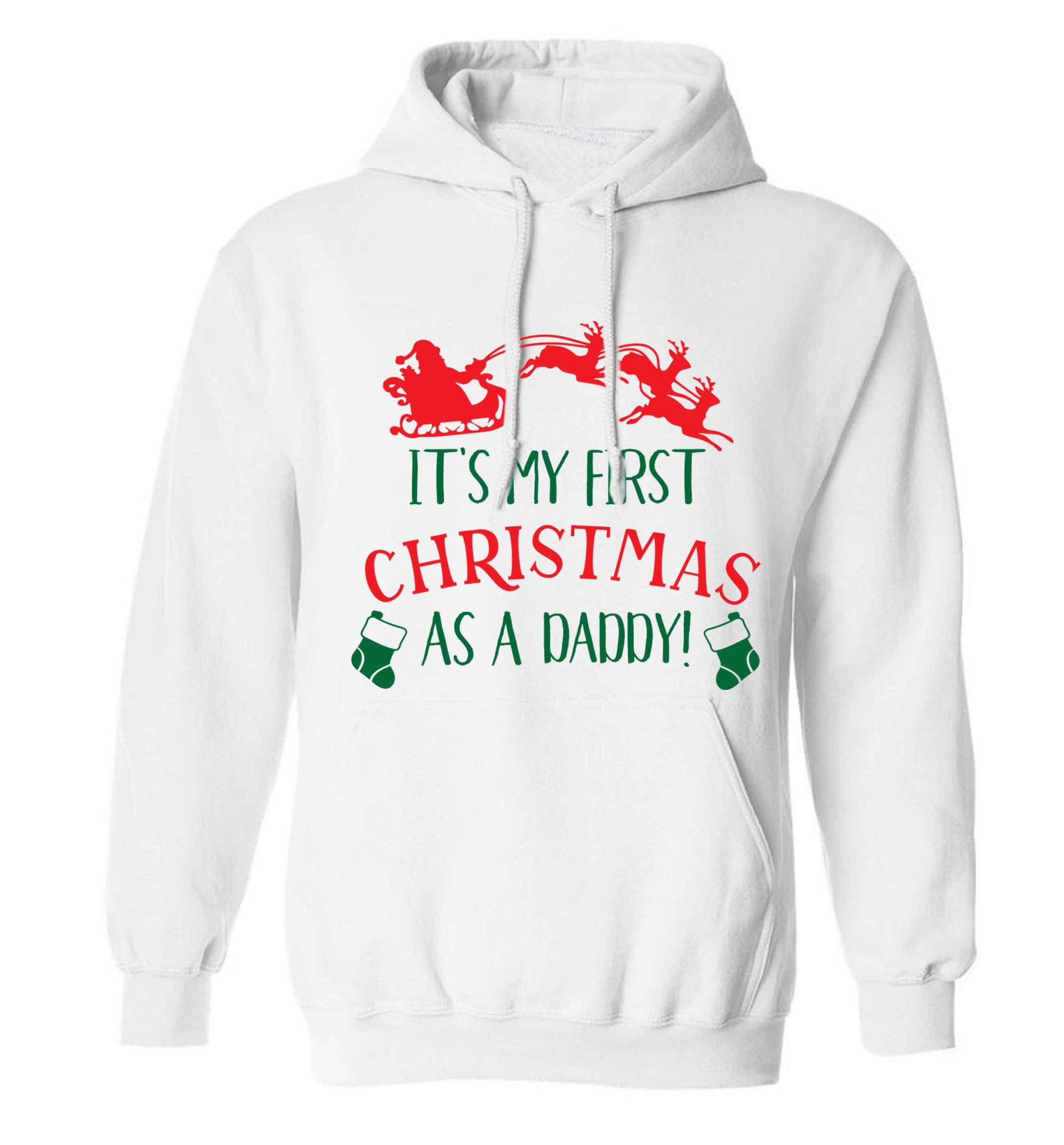 It's my first Christmas as a daddy adults unisex white hoodie 2XL