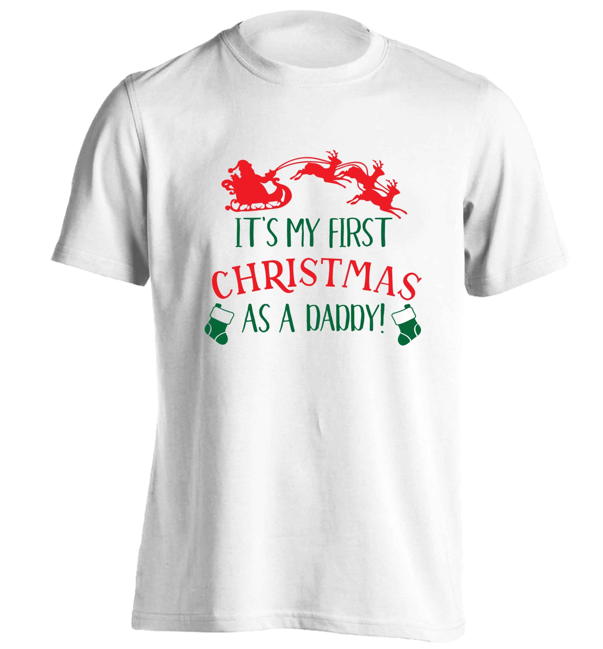 It's my first Christmas as a daddy adults unisex white Tshirt 2XL