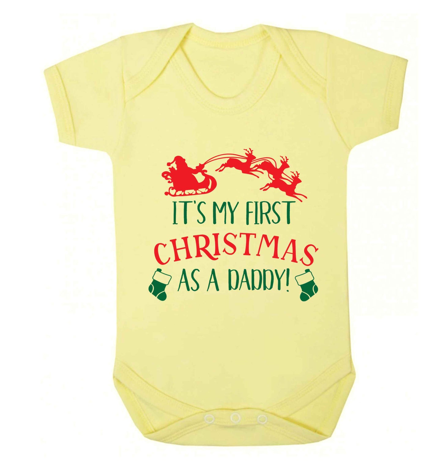 It's my first Christmas as a daddy Baby Vest pale yellow 18-24 months