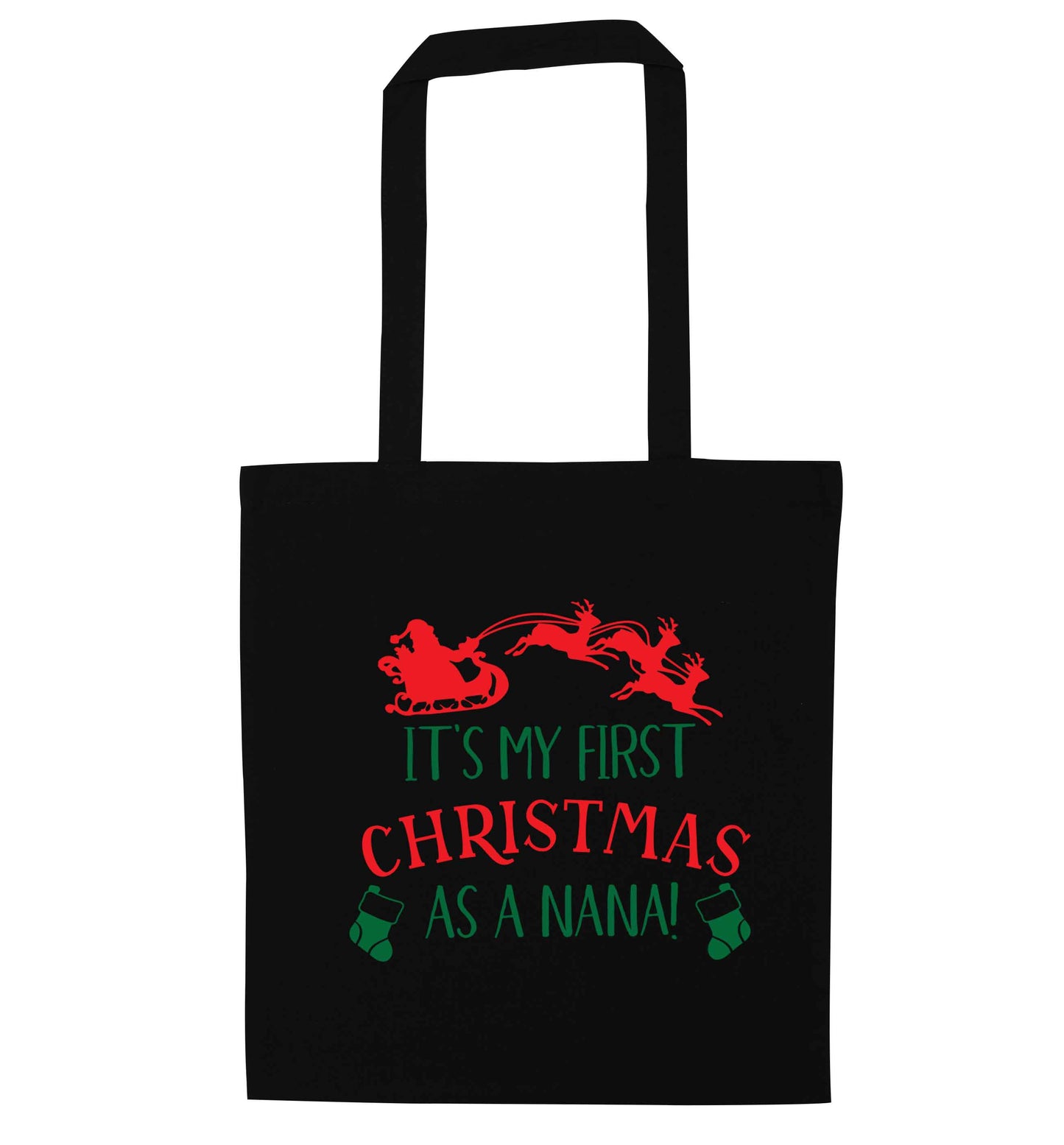 It's my first Christmas as a nana black tote bag