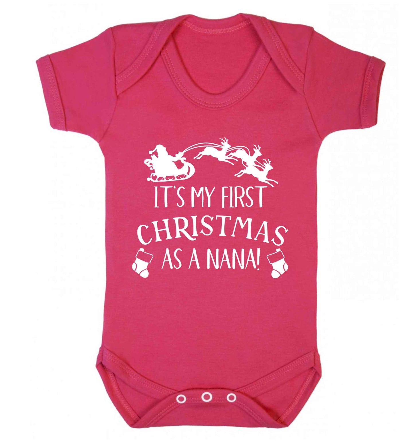 It's my first Christmas as a nana Baby Vest dark pink 18-24 months