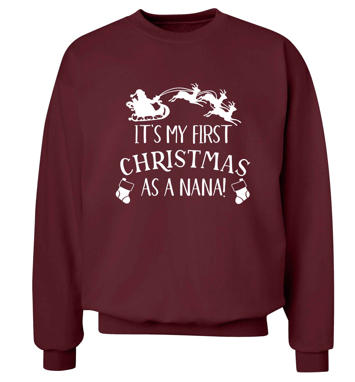 It's my first Christmas as a nana Adult's unisex maroon Sweater 2XL