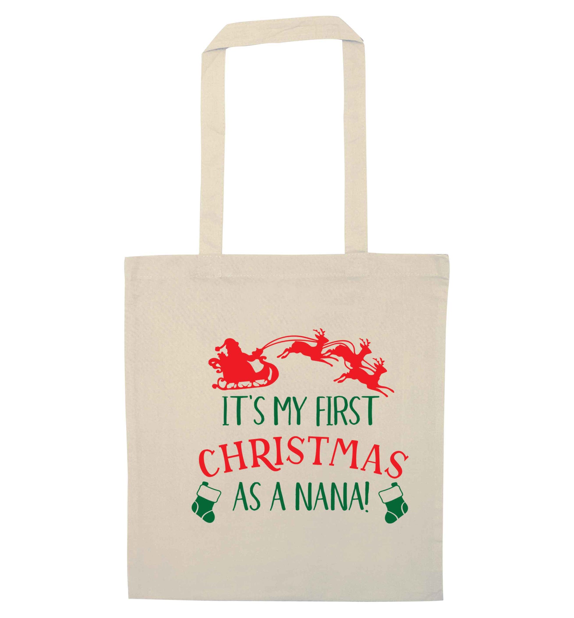 It's my first Christmas as a nana natural tote bag