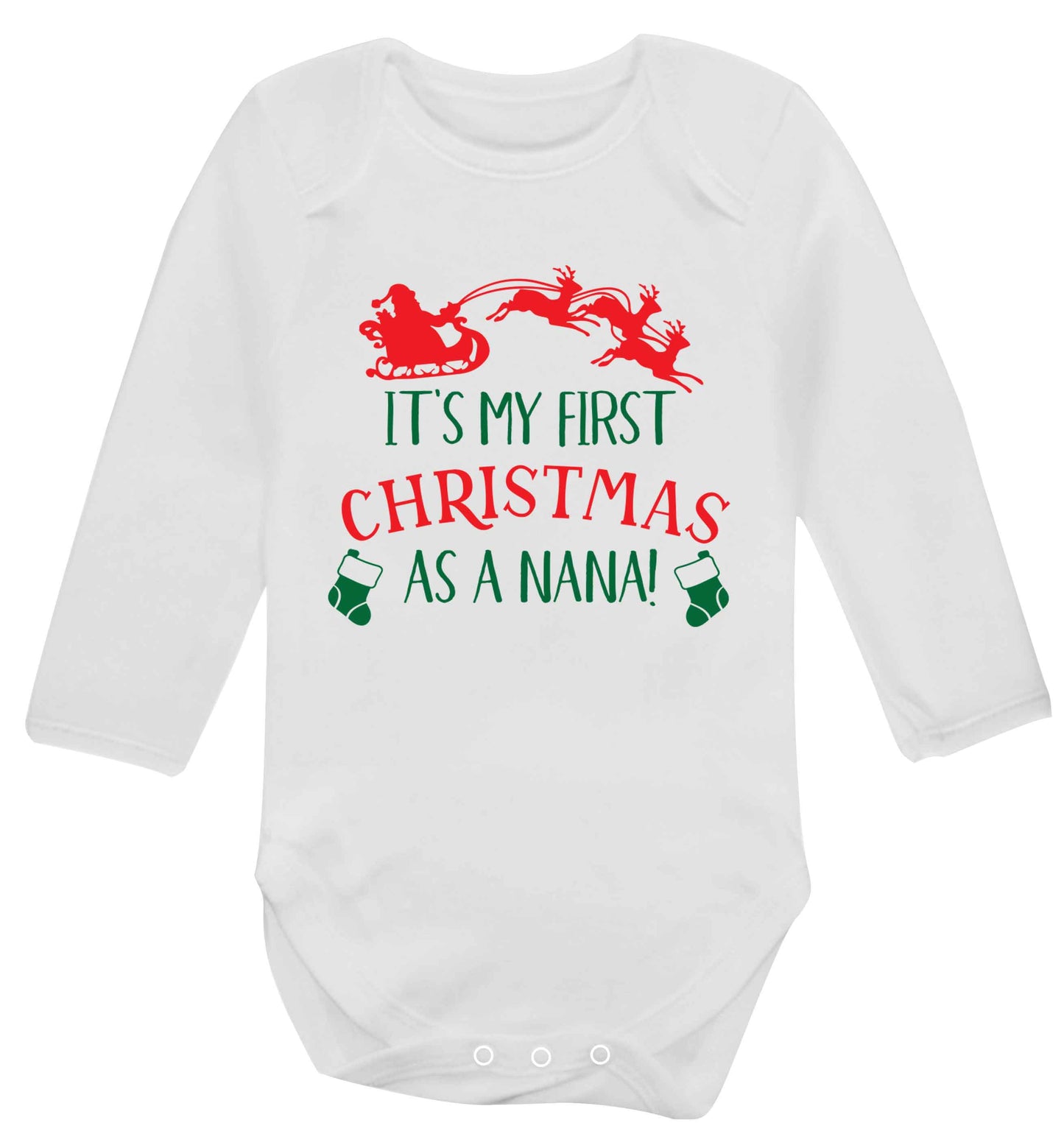 It's my first Christmas as a nana Baby Vest long sleeved white 6-12 months
