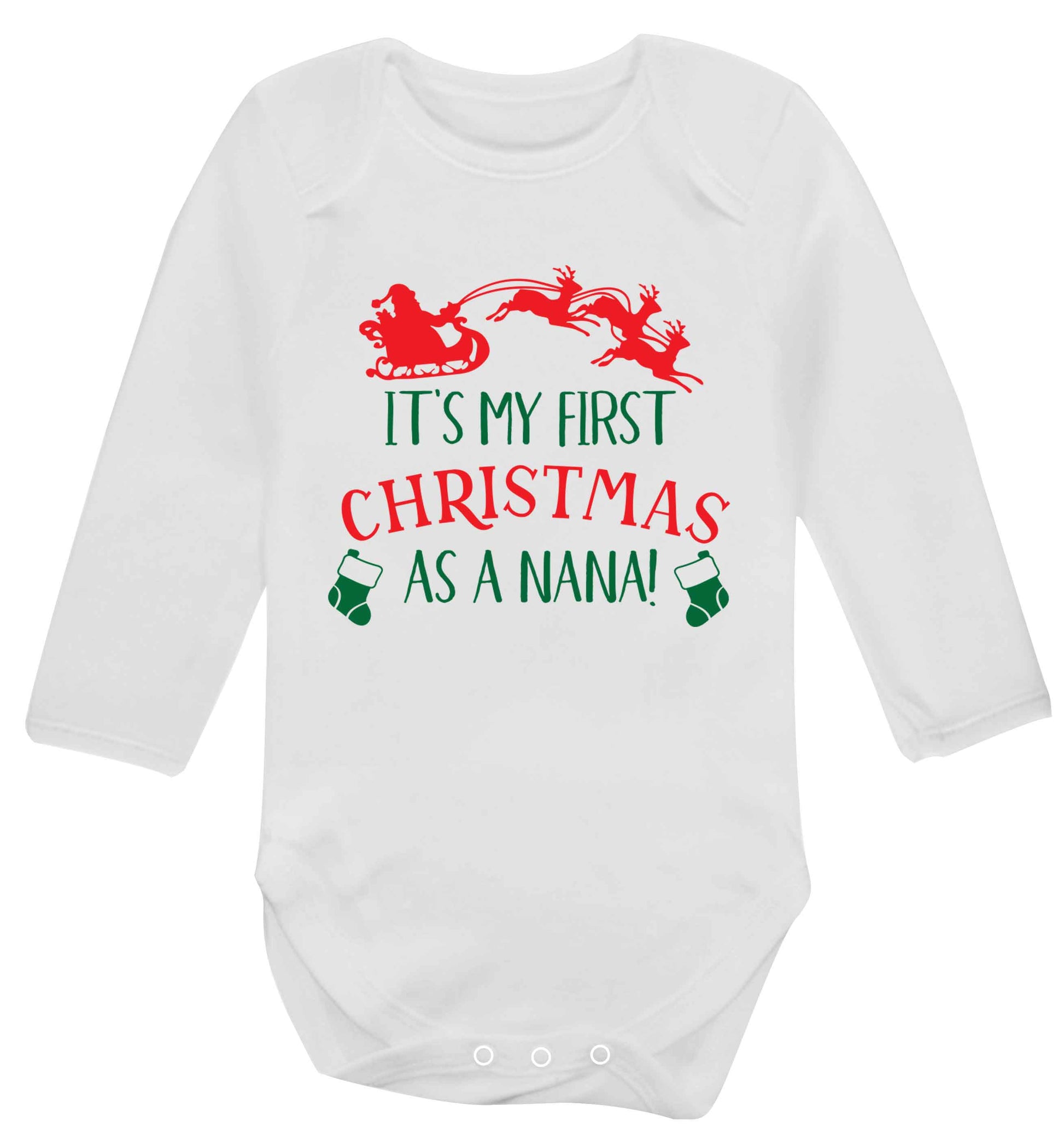 It's my first Christmas as a nana Baby Vest long sleeved white 6-12 months