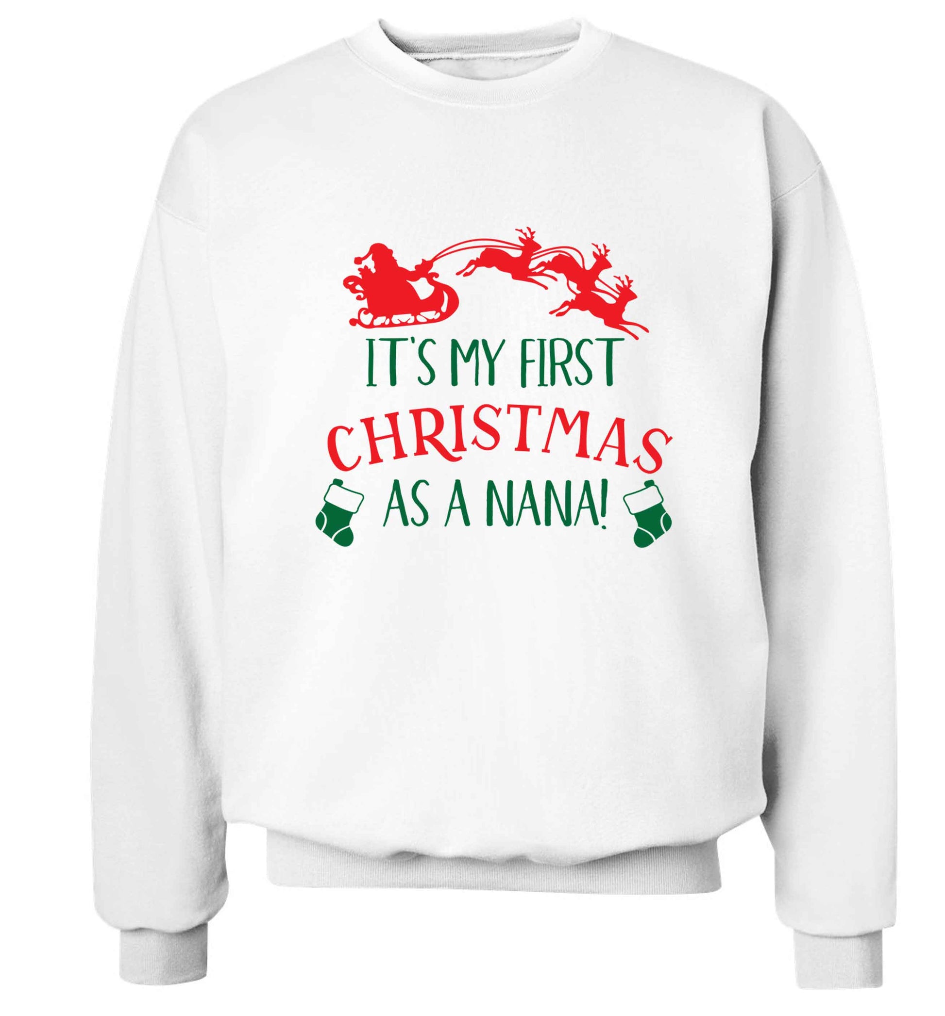 It's my first Christmas as a nana Adult's unisex white Sweater 2XL