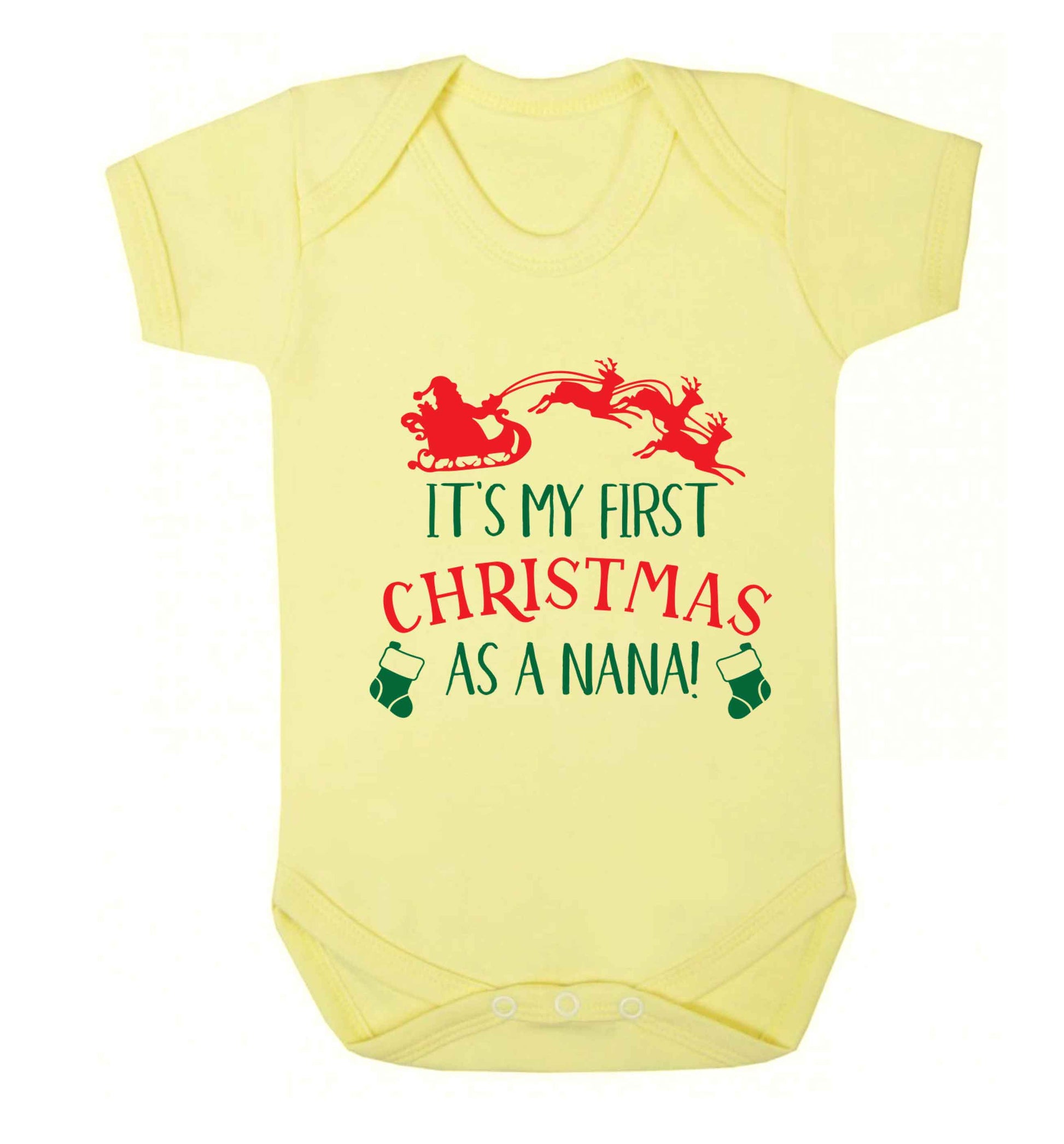It's my first Christmas as a nana Baby Vest pale yellow 18-24 months