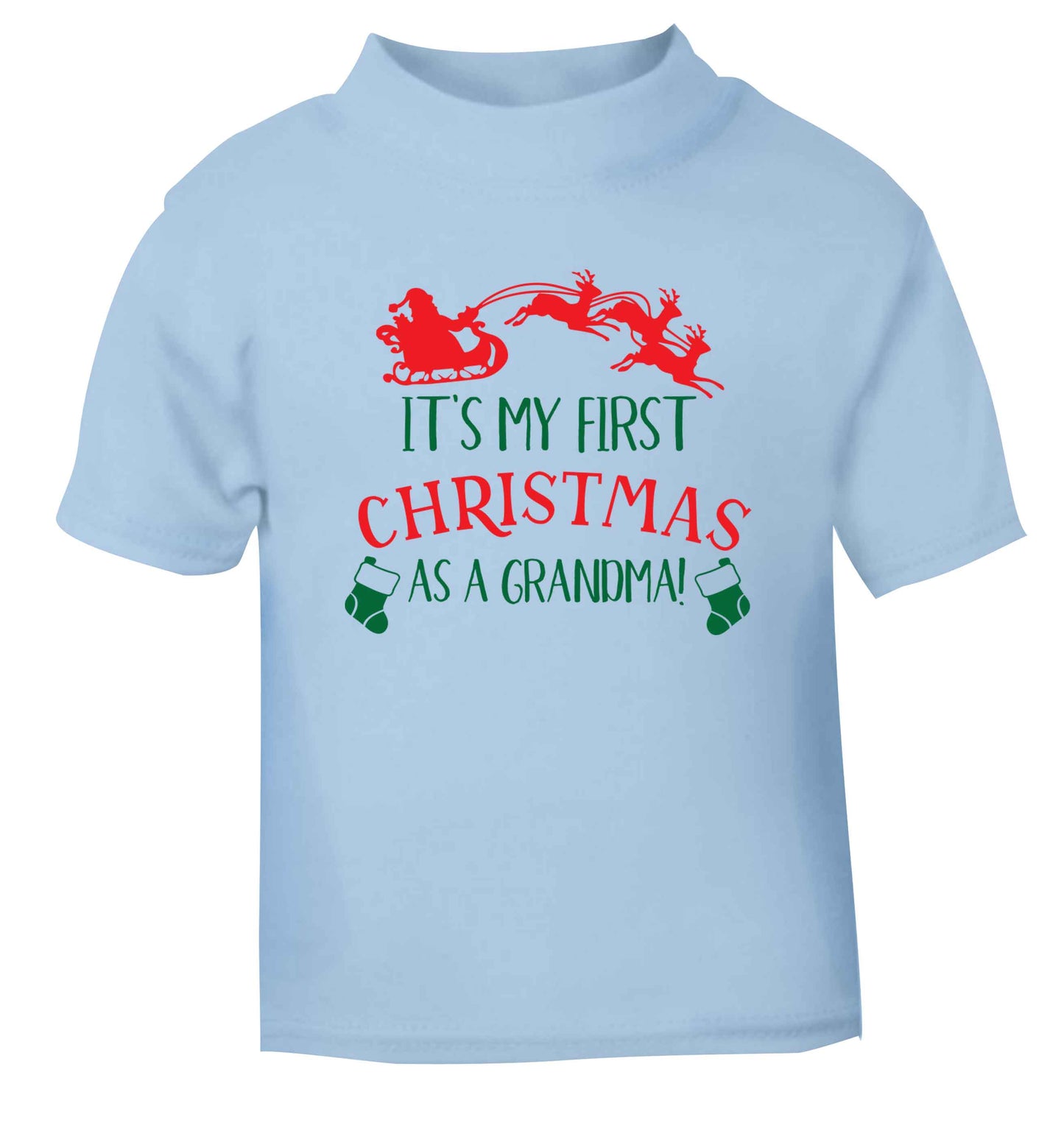 It's my first Christmas as a grandma! light blue Baby Toddler Tshirt 2 Years