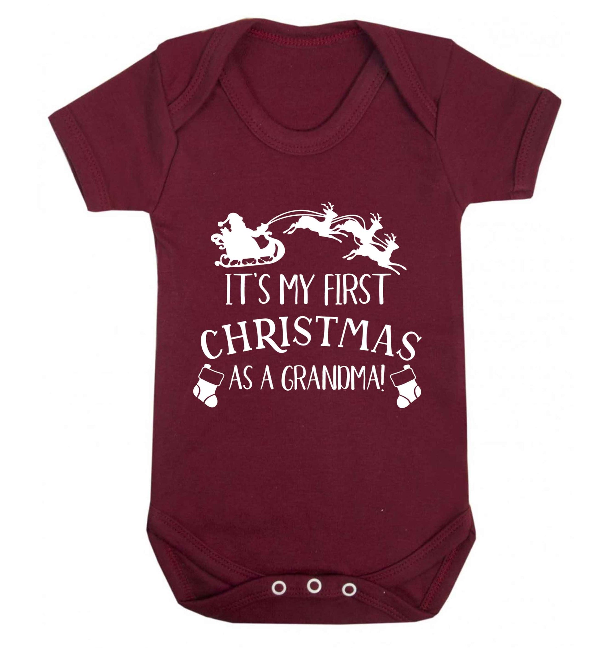 It's my first Christmas as a grandma! Baby Vest maroon 18-24 months