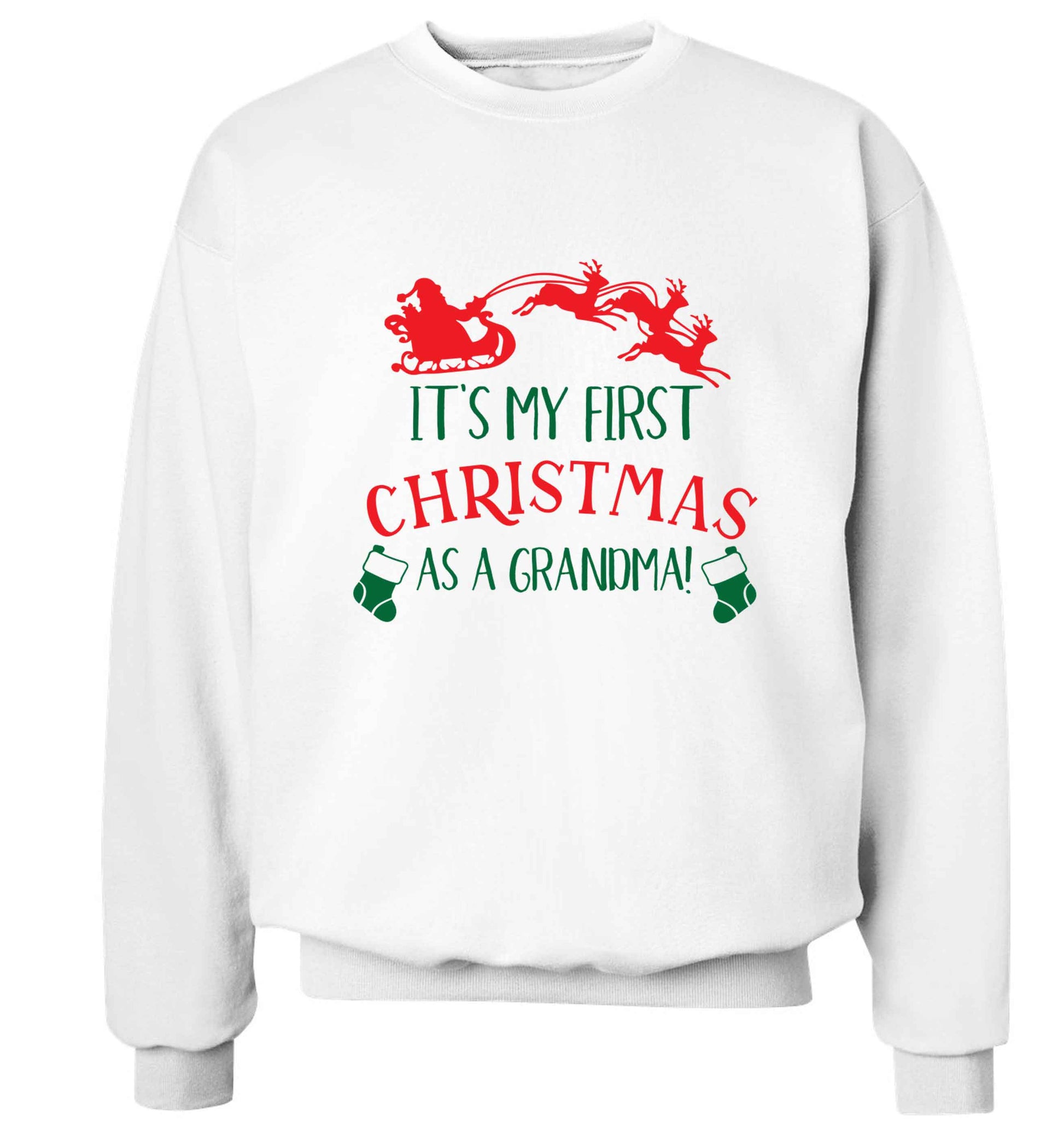 It's my first Christmas as a grandma! Adult's unisex white Sweater 2XL