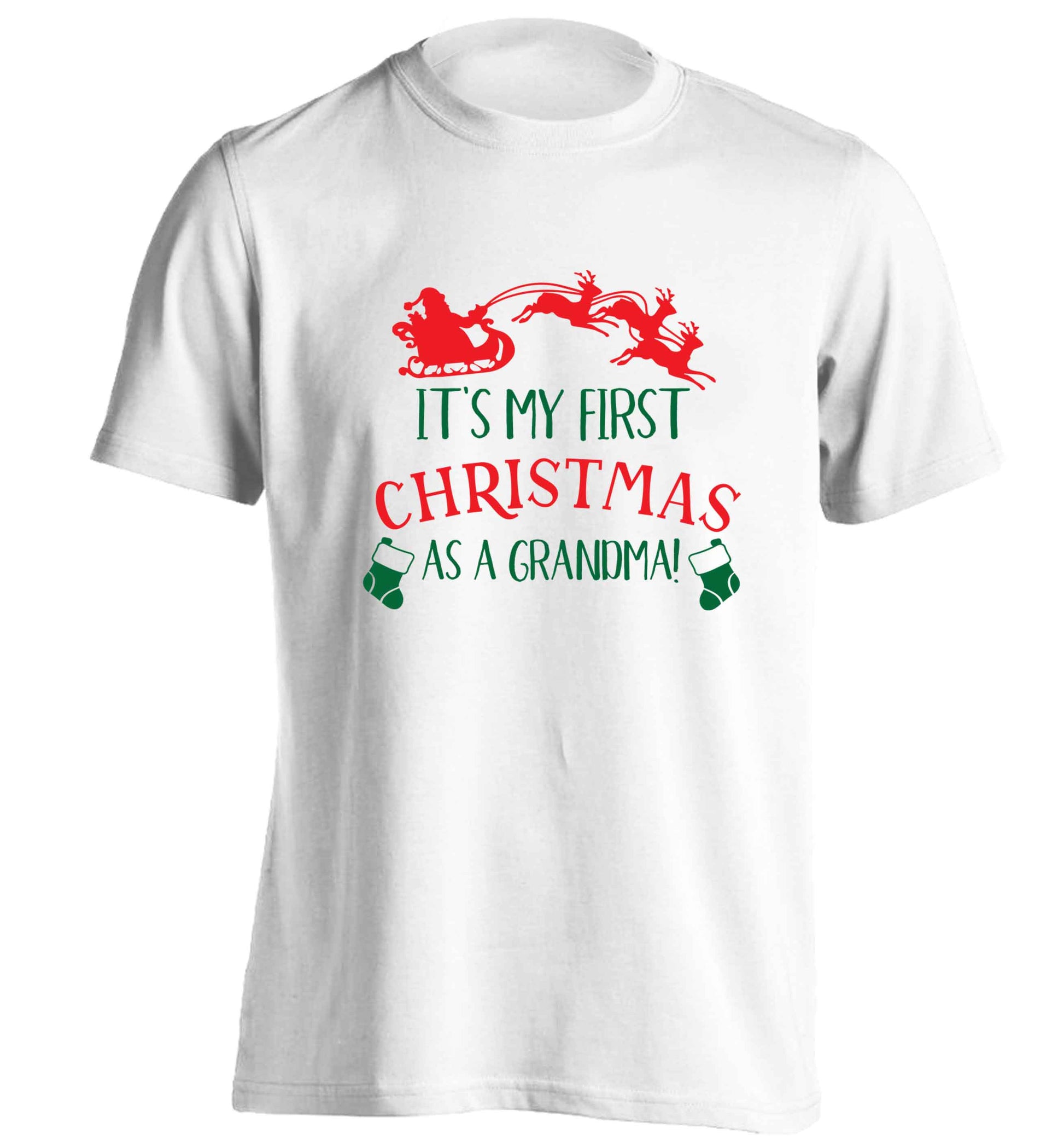 It's my first Christmas as a grandma! adults unisex white Tshirt 2XL