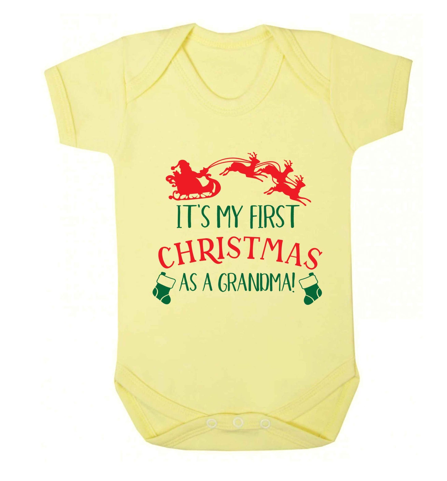 It's my first Christmas as a grandma! Baby Vest pale yellow 18-24 months