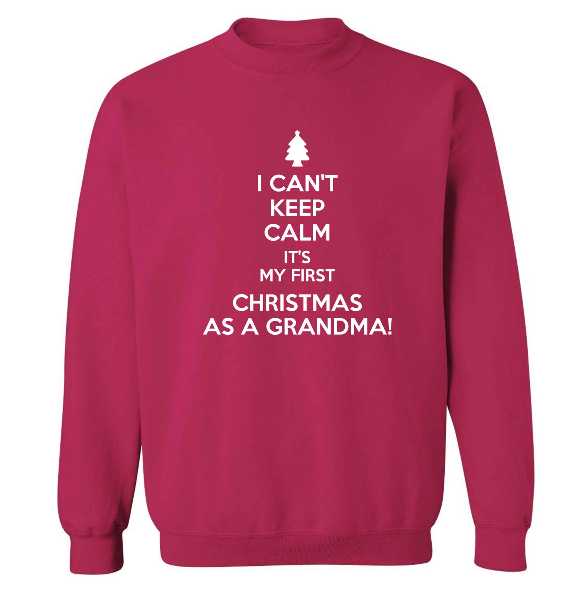 I can't keep calm it's my first Christmas as a grandma! Adult's unisex pink Sweater 2XL
