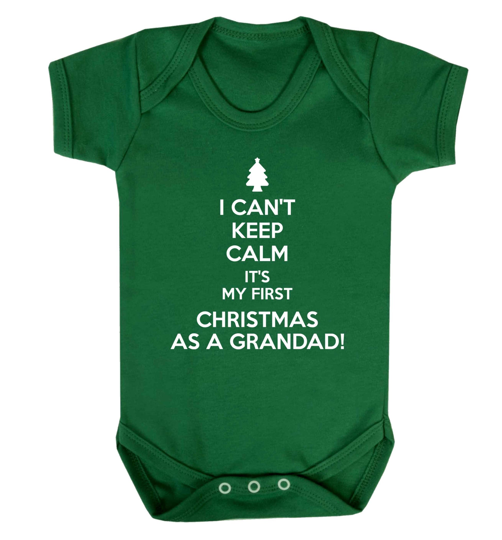 I can't keep calm it's my first Christmas as a grandad! Baby Vest green 18-24 months