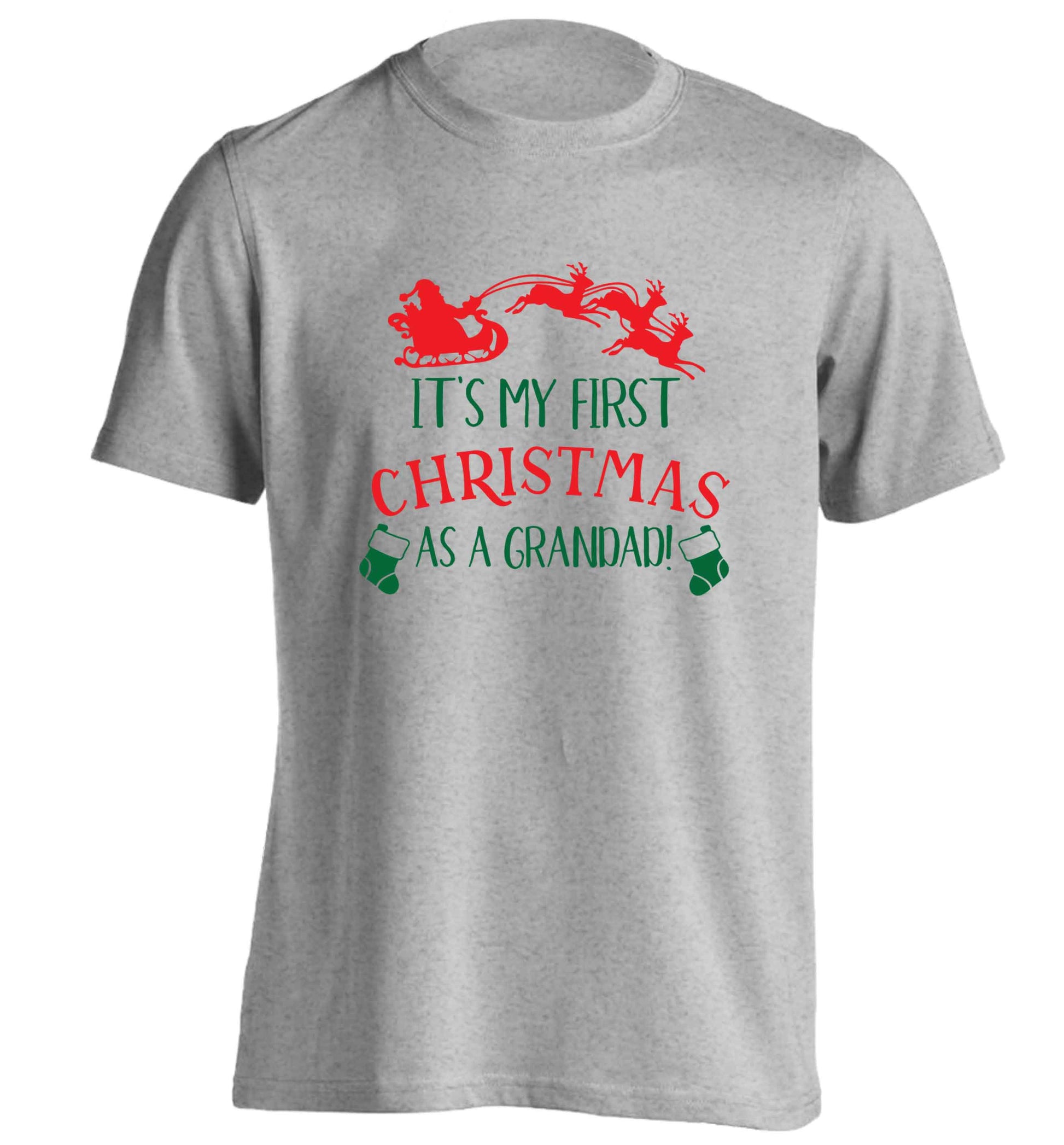It's my first Christmas as a grandad! adults unisex grey Tshirt 2XL
