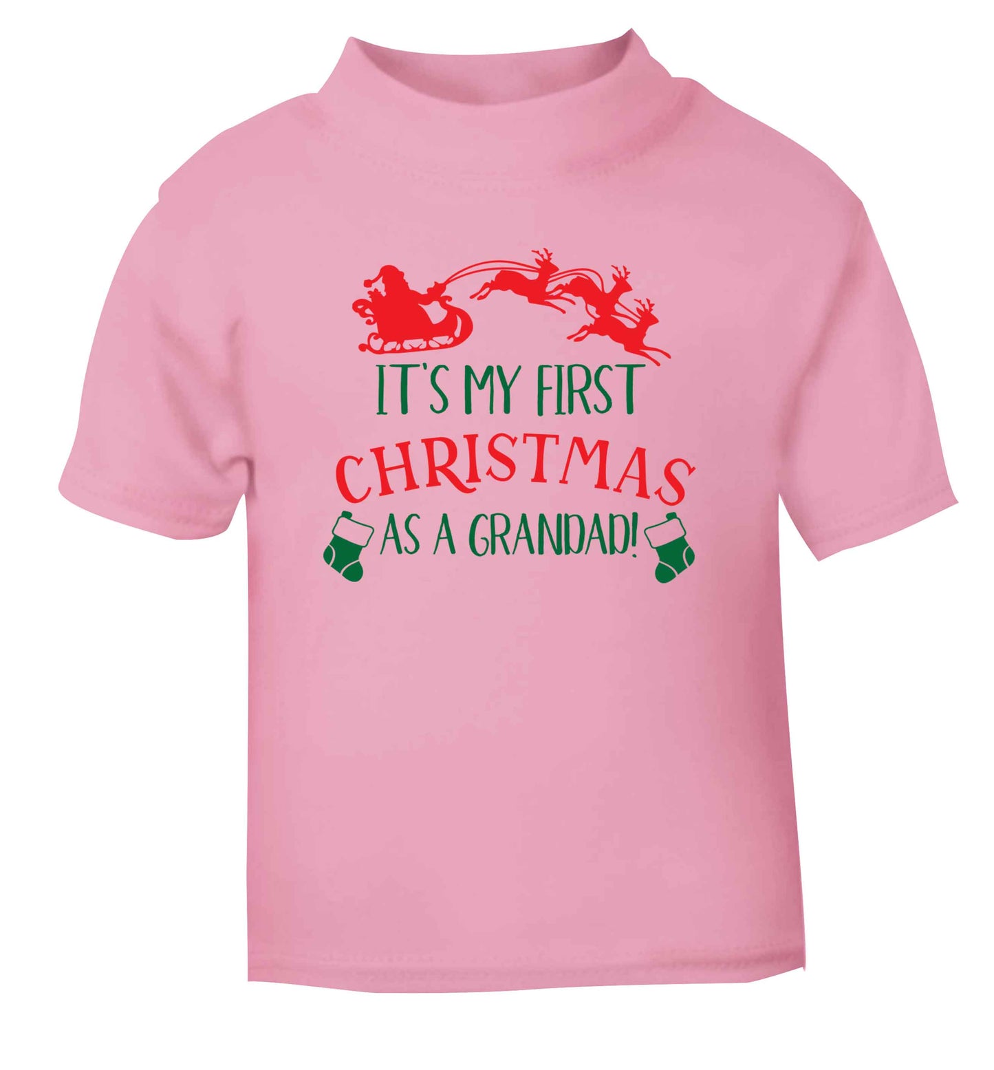 It's my first Christmas as a grandad! light pink Baby Toddler Tshirt 2 Years