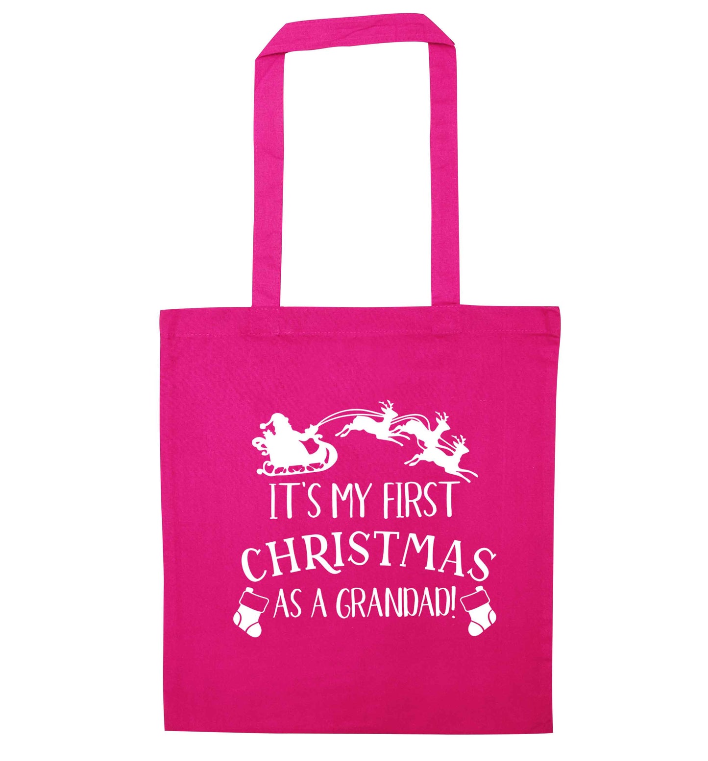 It's my first Christmas as a grandad! pink tote bag