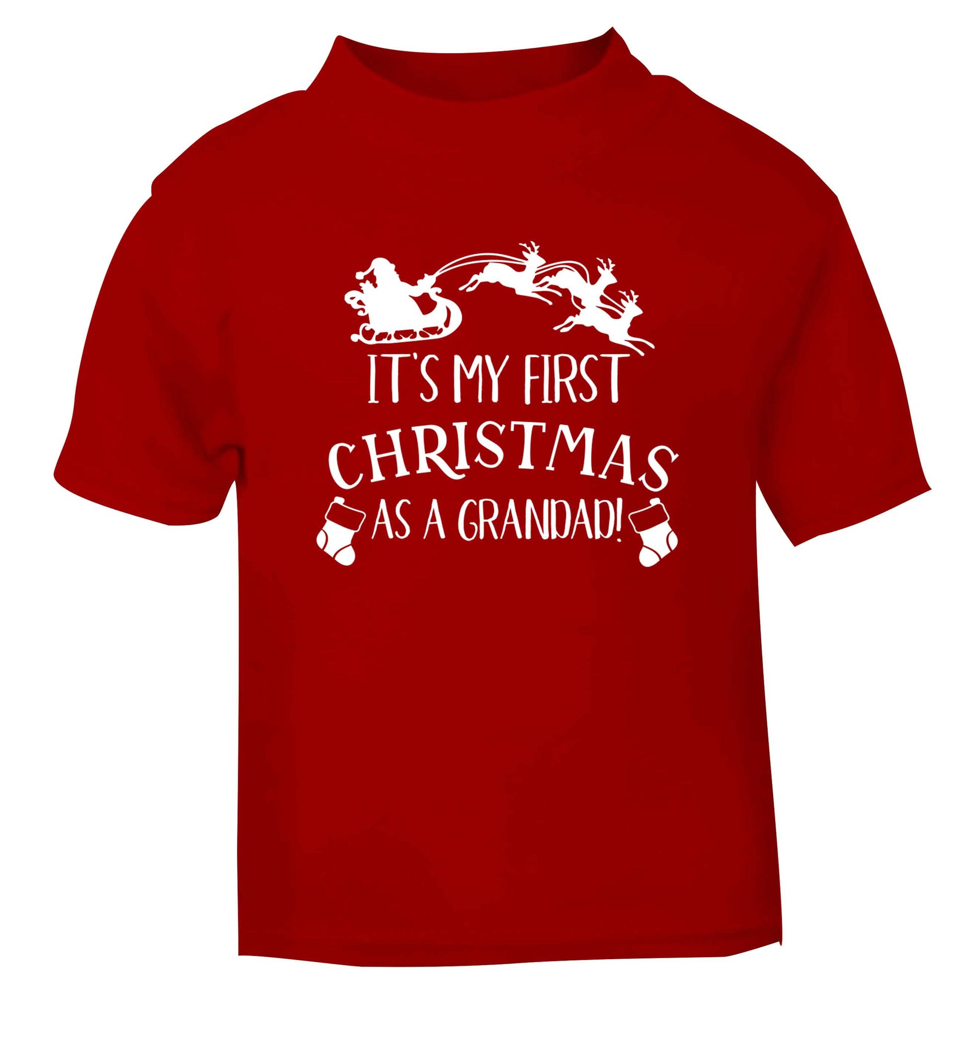 It's my first Christmas as a grandad! red Baby Toddler Tshirt 2 Years