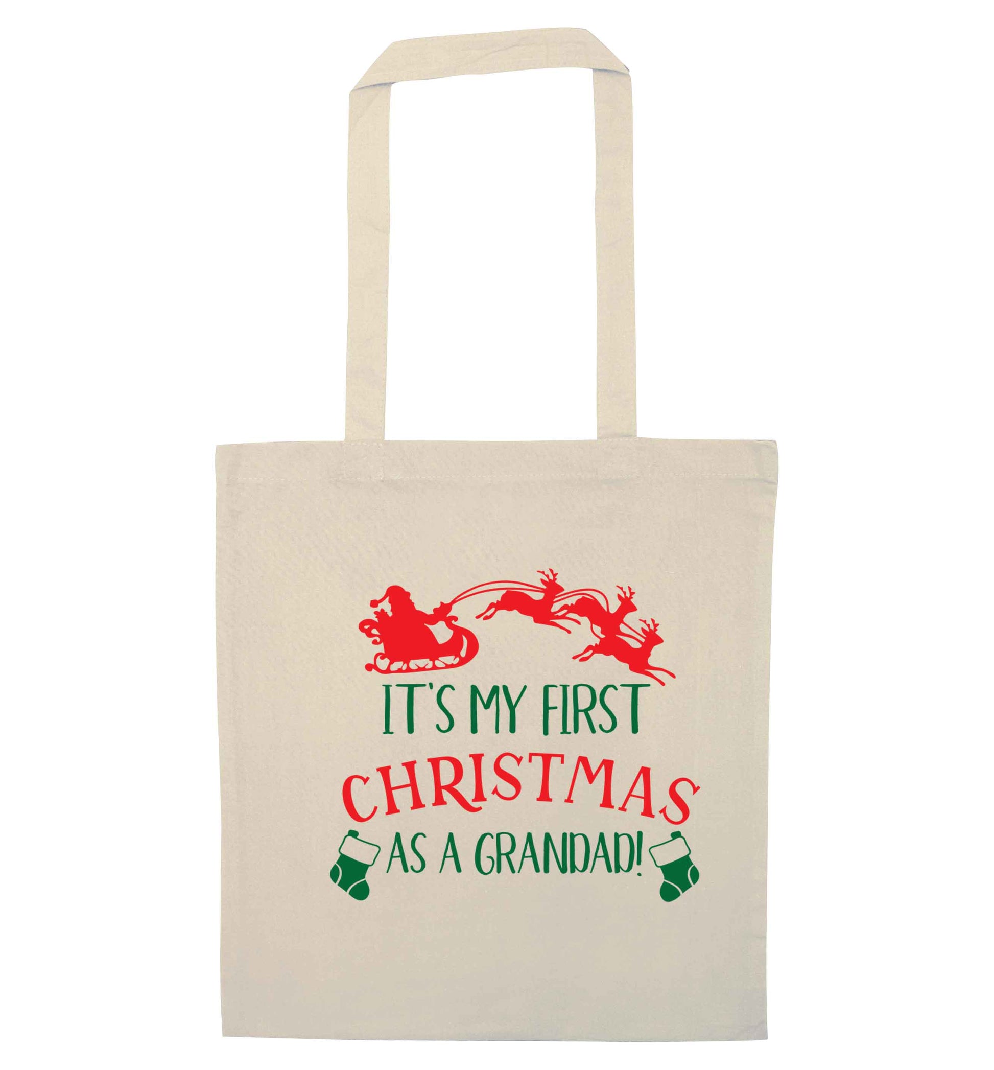 It's my first Christmas as a grandad! natural tote bag