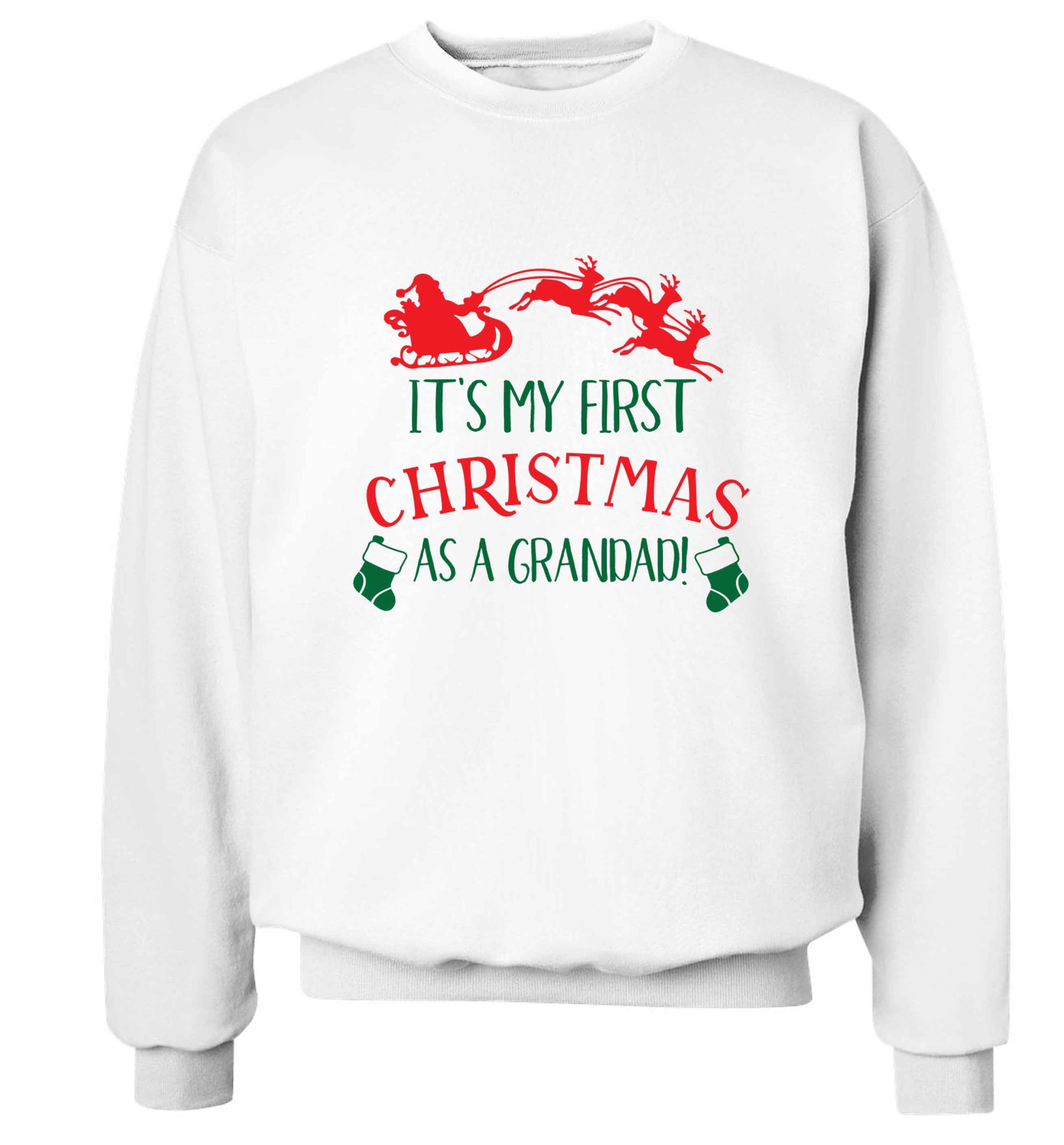 It's my first Christmas as a grandad! Adult's unisex white Sweater 2XL