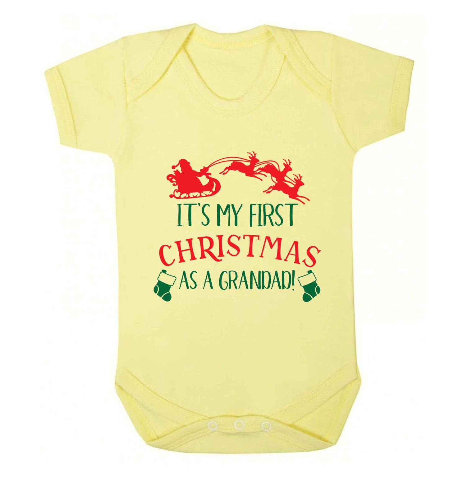 It's my first Christmas as a grandad! Baby Vest pale yellow 18-24 months