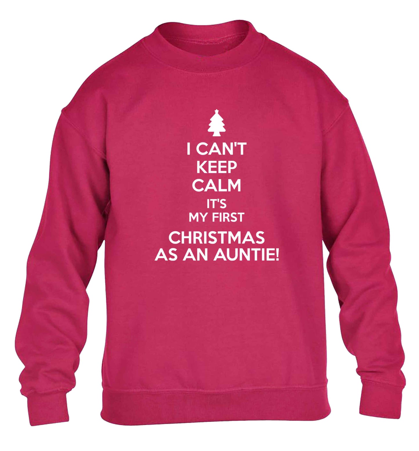 I can't keep calm it's my first Christmas as an auntie! children's pink sweater 12-13 Years