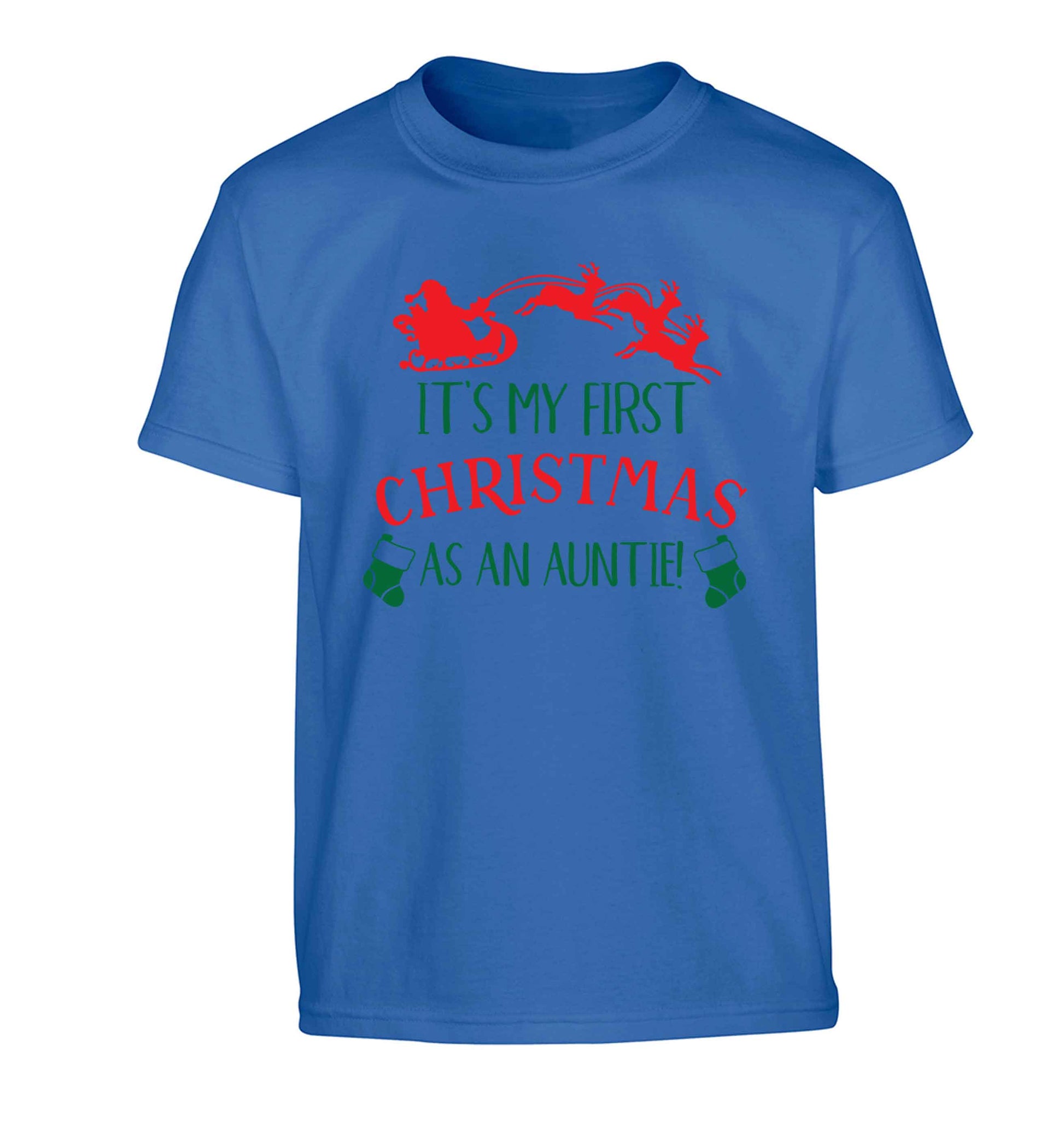 It's my first Christmas as an auntie! Children's blue Tshirt 12-13 Years
