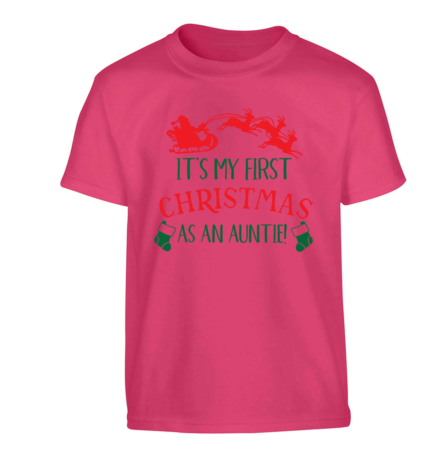 It's my first Christmas as an auntie! Children's pink Tshirt 12-13 Years