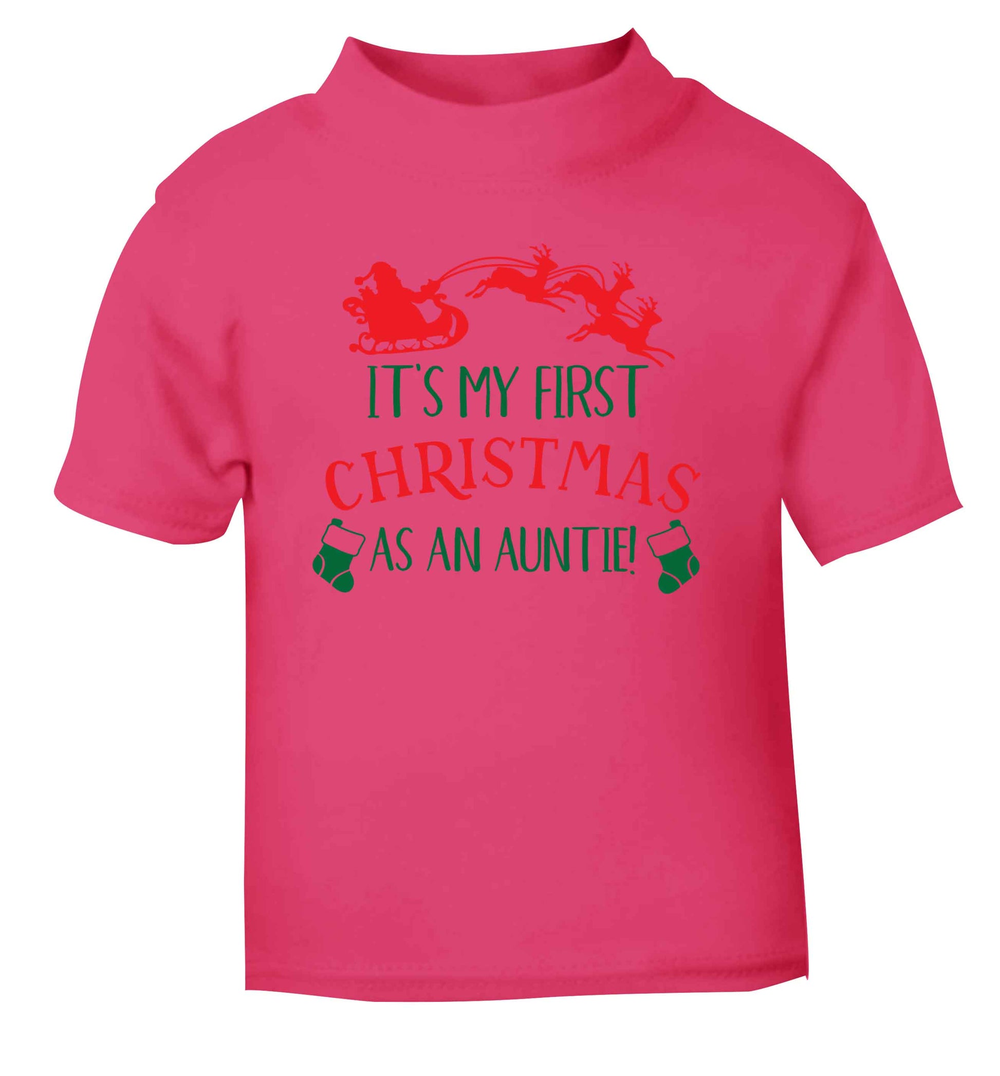 It's my first Christmas as an auntie! pink Baby Toddler Tshirt 2 Years