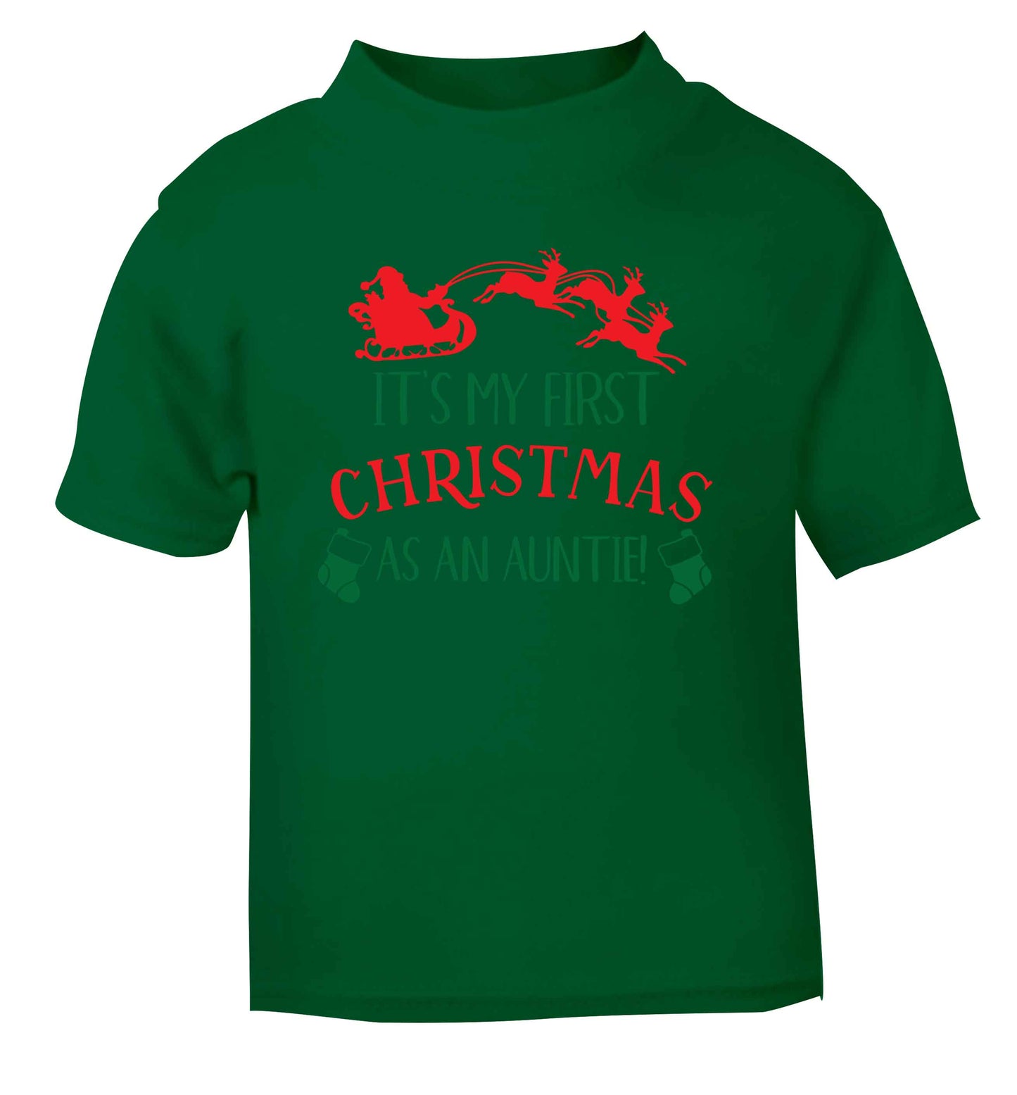 It's my first Christmas as an auntie! green Baby Toddler Tshirt 2 Years