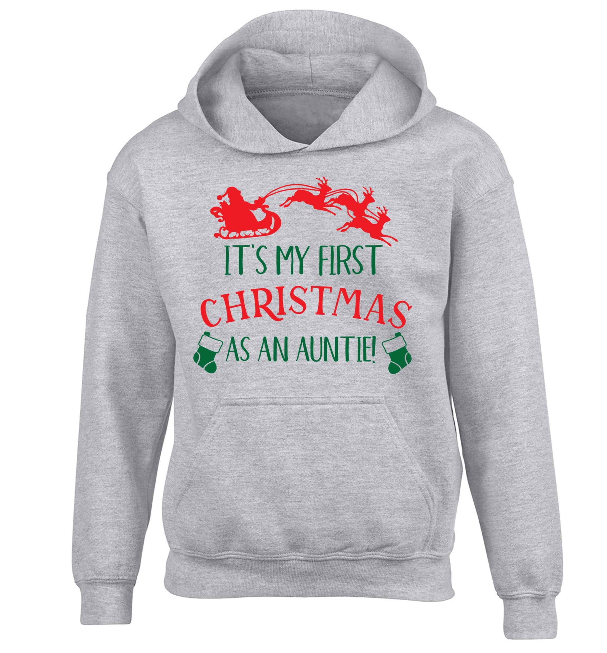 It's my first Christmas as an auntie! children's grey hoodie 12-13 Years