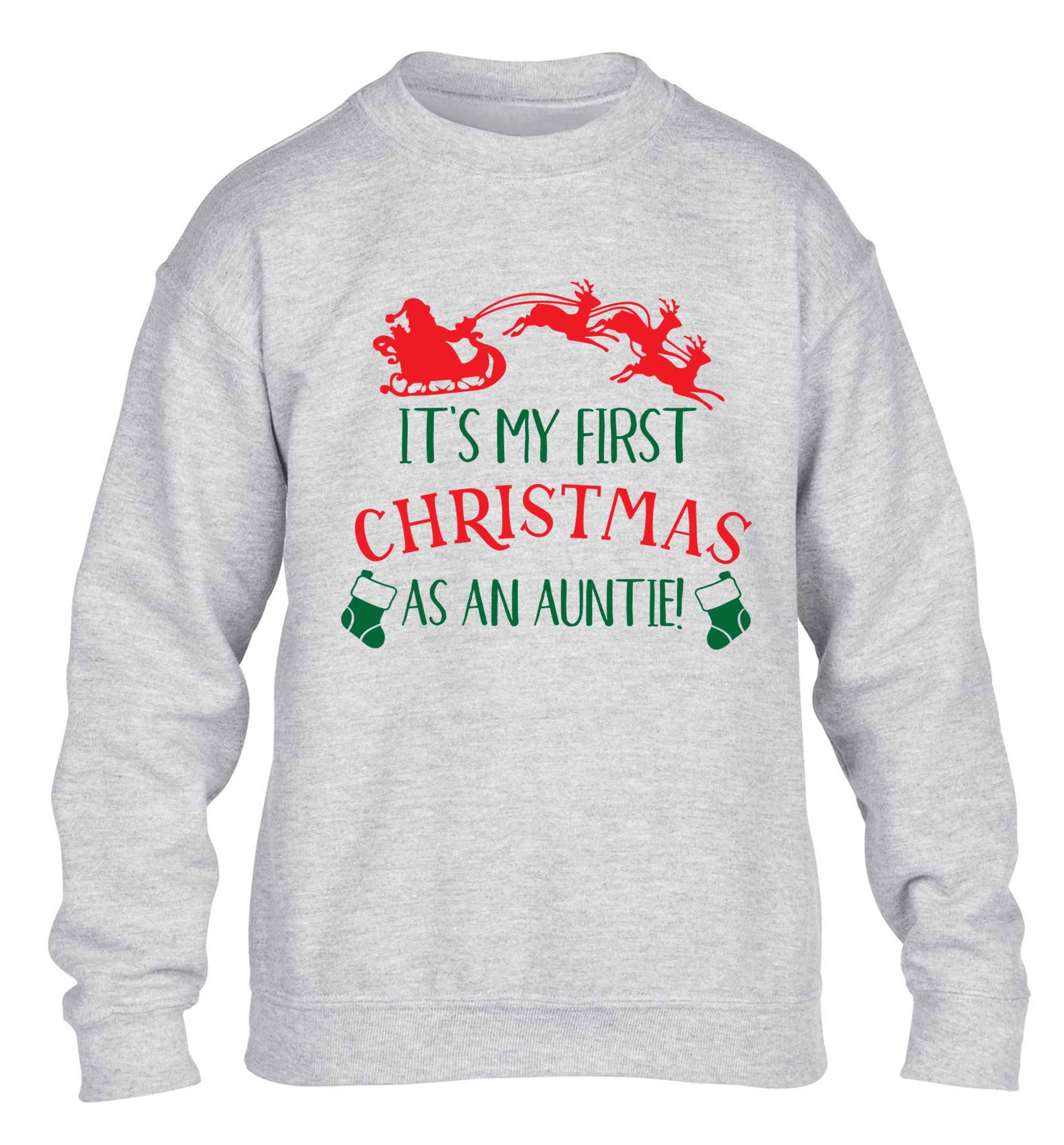It's my first Christmas as an auntie! children's grey sweater 12-13 Years
