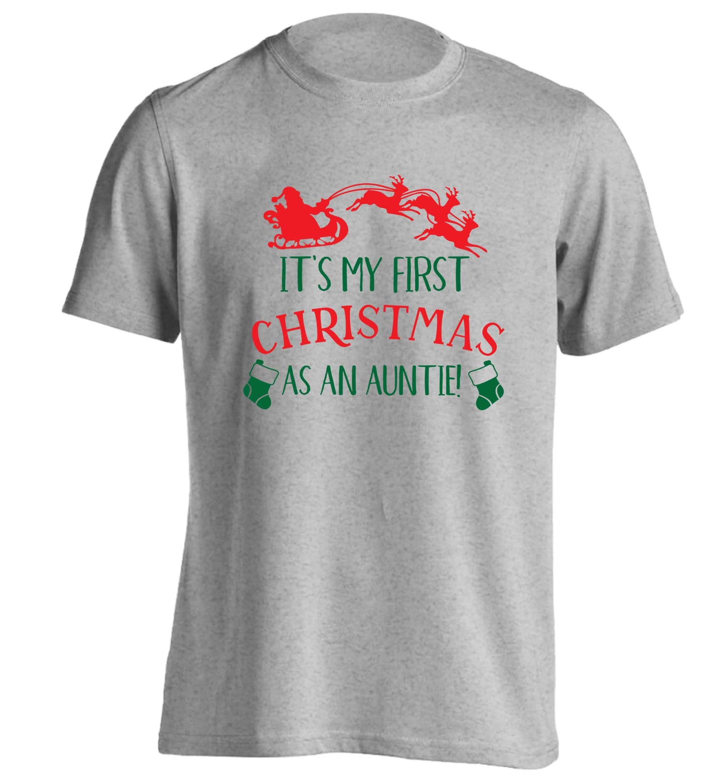 It's my first Christmas as an auntie! adults unisex grey Tshirt 2XL