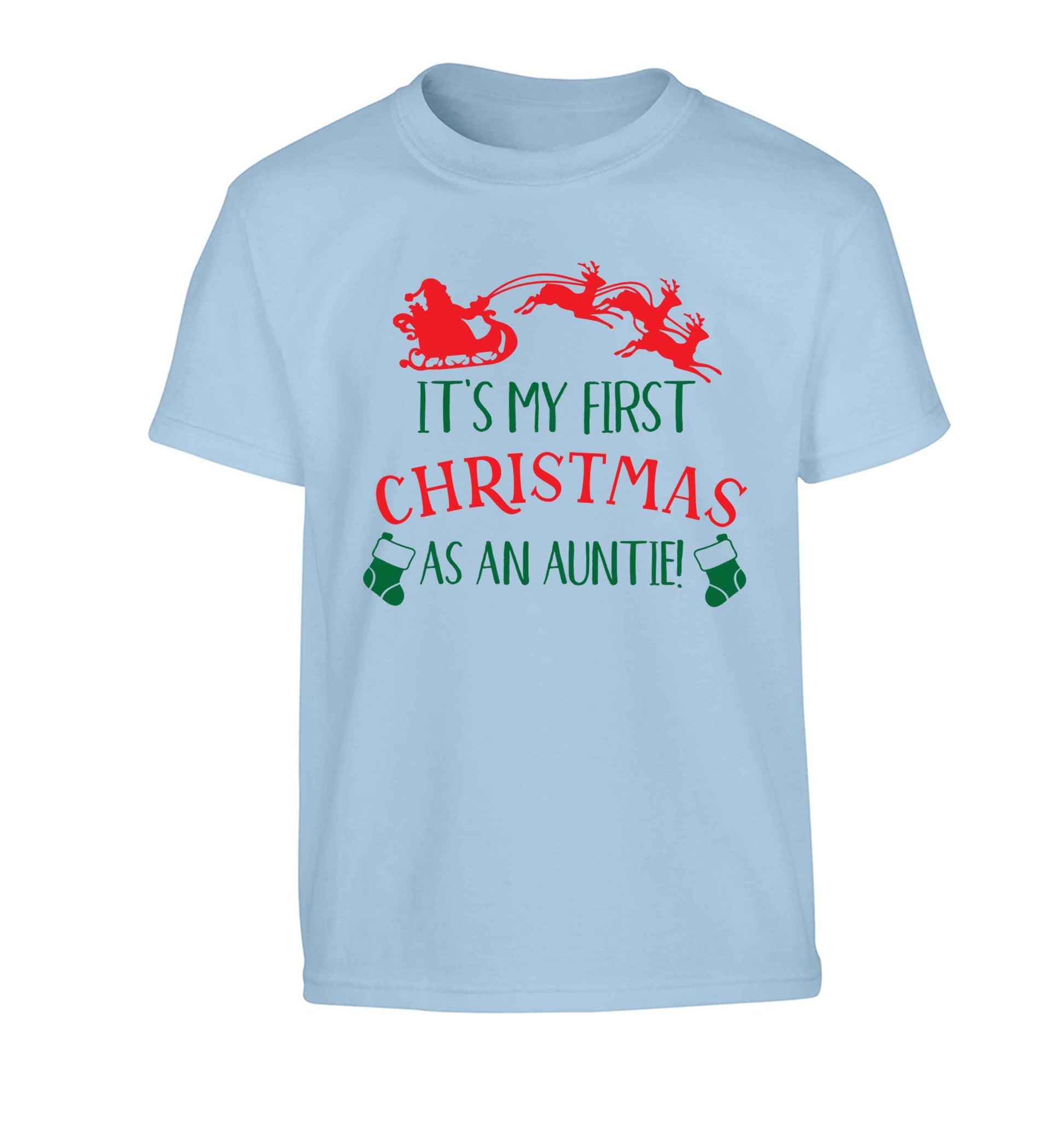 It's my first Christmas as an auntie! Children's light blue Tshirt 12-13 Years
