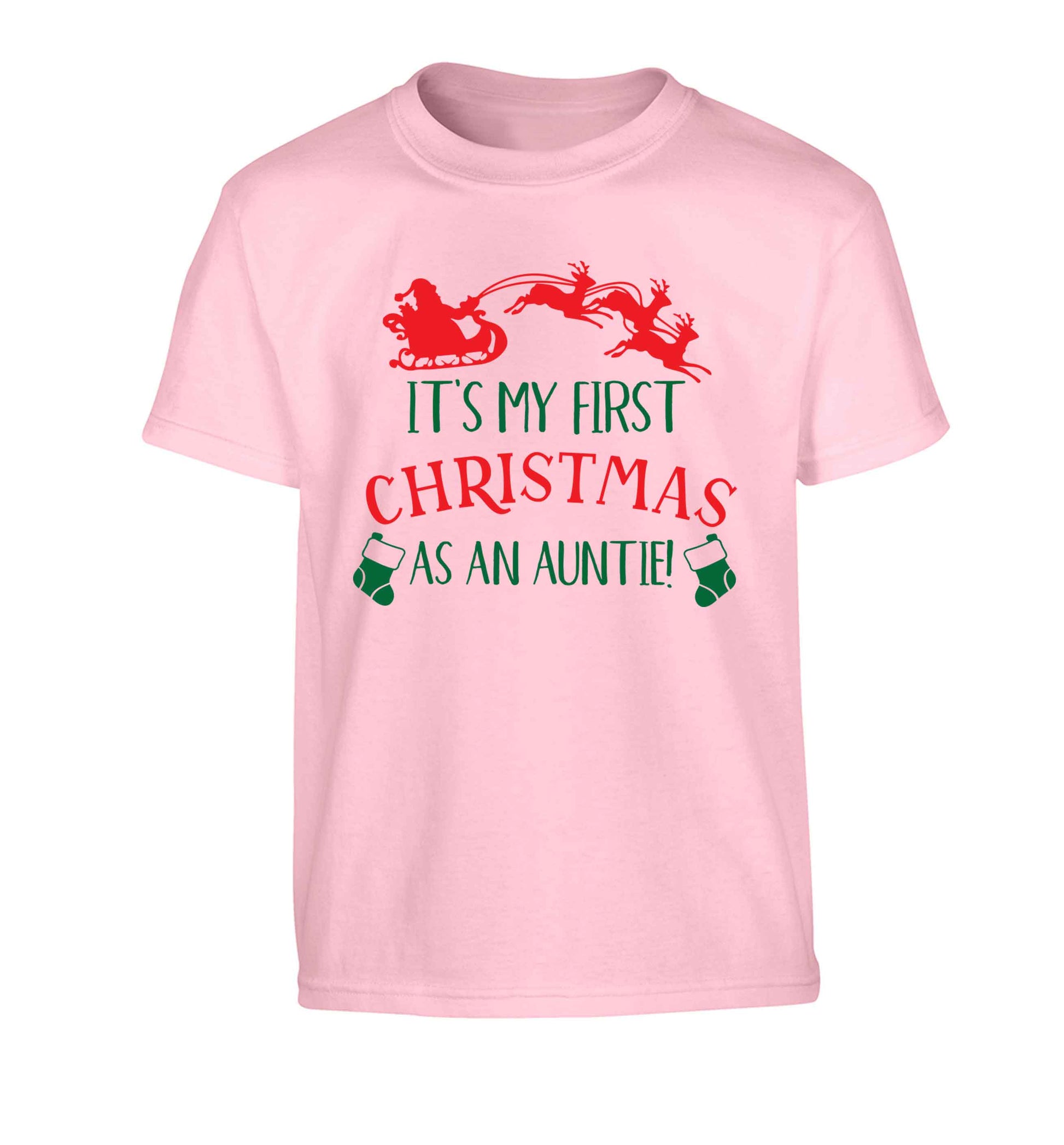 It's my first Christmas as an auntie! Children's light pink Tshirt 12-13 Years