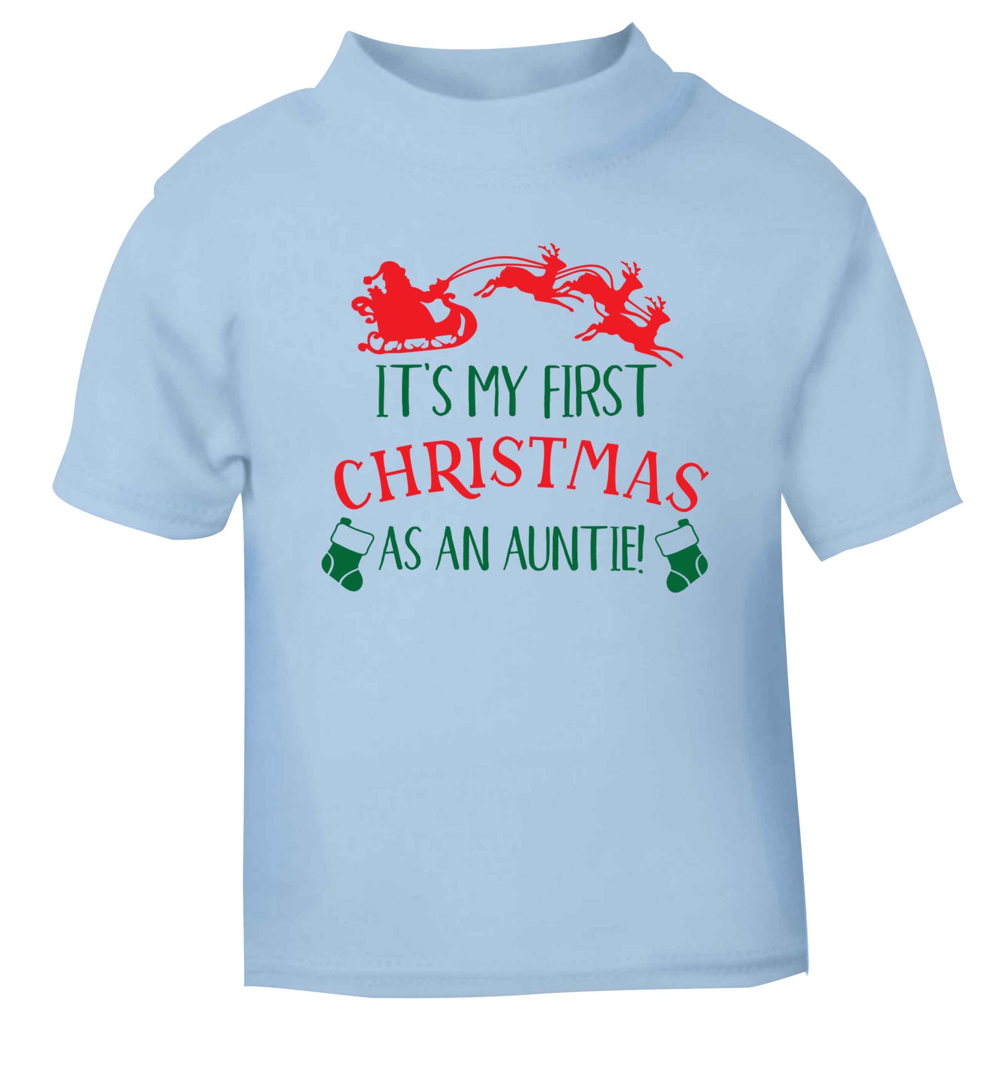 It's my first Christmas as an auntie! light blue Baby Toddler Tshirt 2 Years