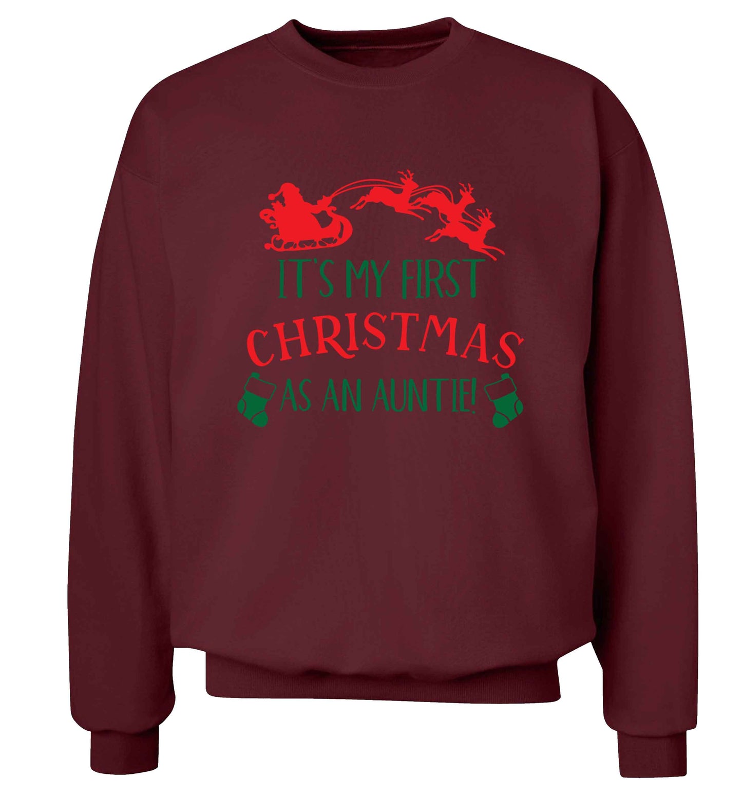 It's my first Christmas as an auntie! Adult's unisex maroon Sweater 2XL