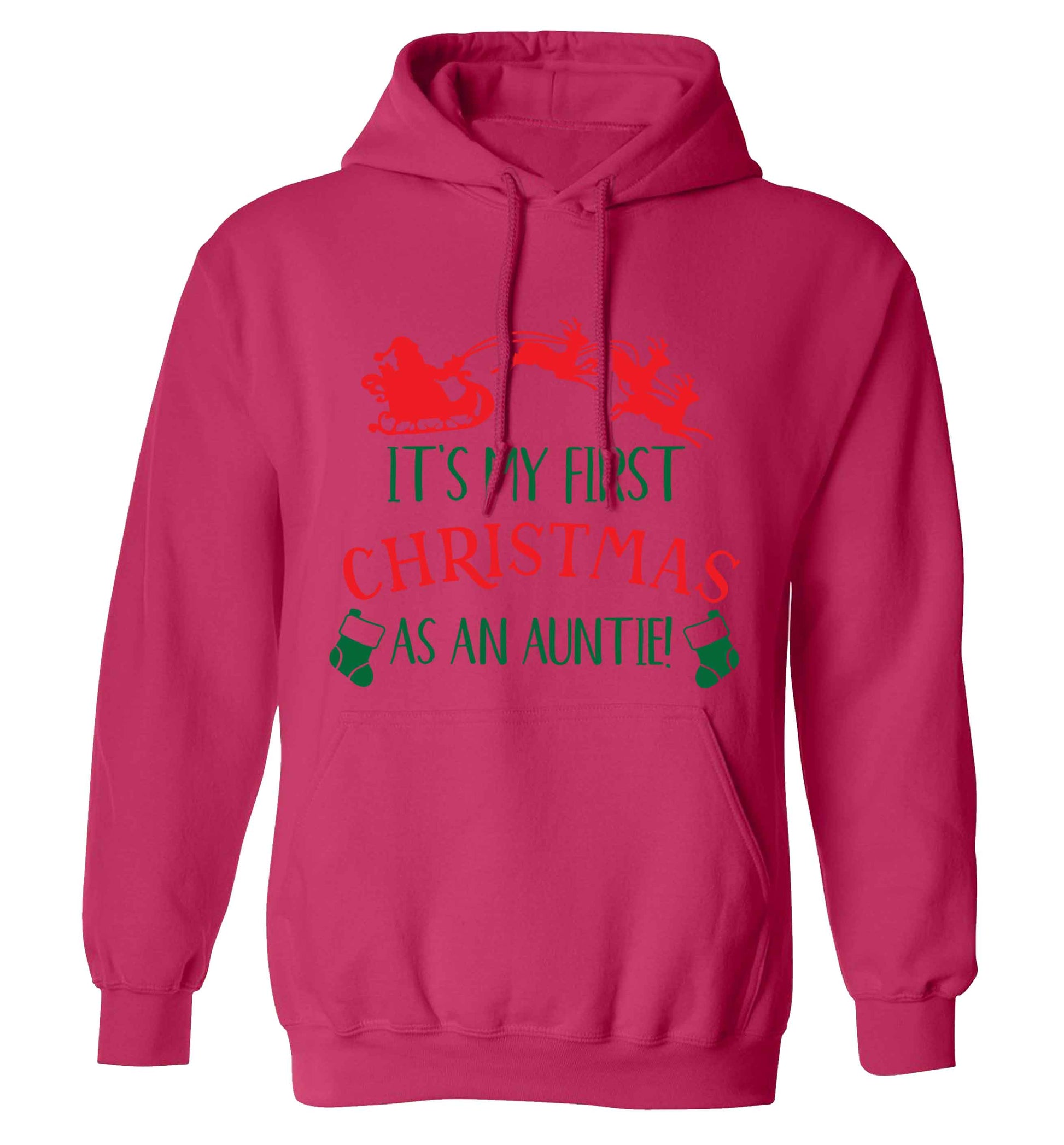 It's my first Christmas as an auntie! adults unisex pink hoodie 2XL