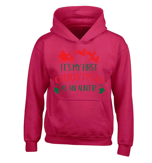 It's my first Christmas as an auntie! children's pink hoodie 12-13 Years