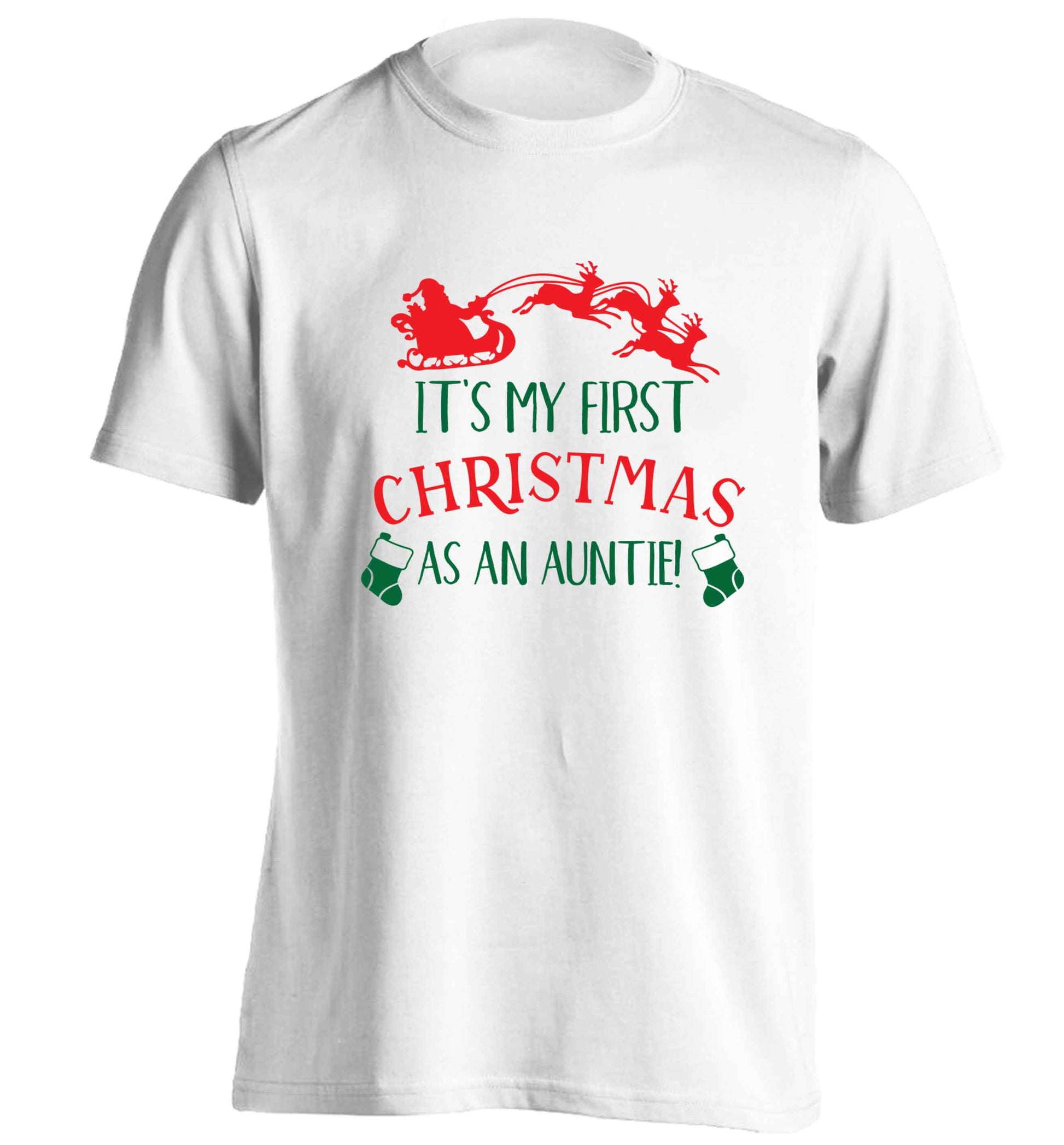 It's my first Christmas as an auntie! adults unisex white Tshirt 2XL