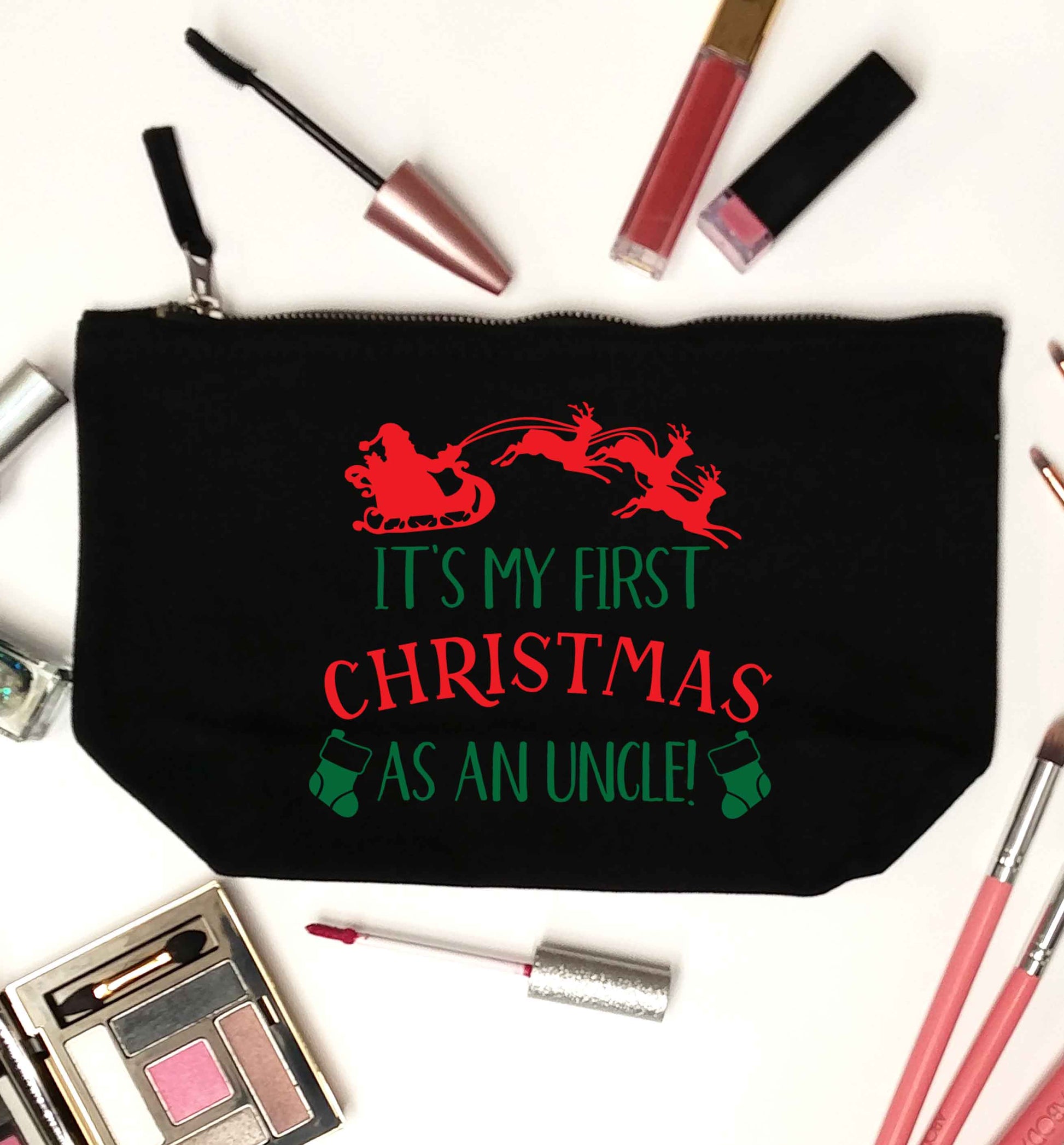 It's my first Christmas as an uncle! black makeup bag