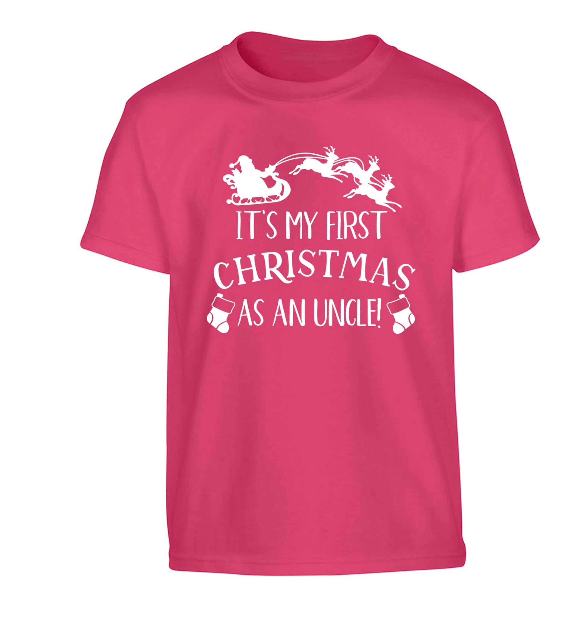 It's my first Christmas as an uncle! Children's pink Tshirt 12-13 Years