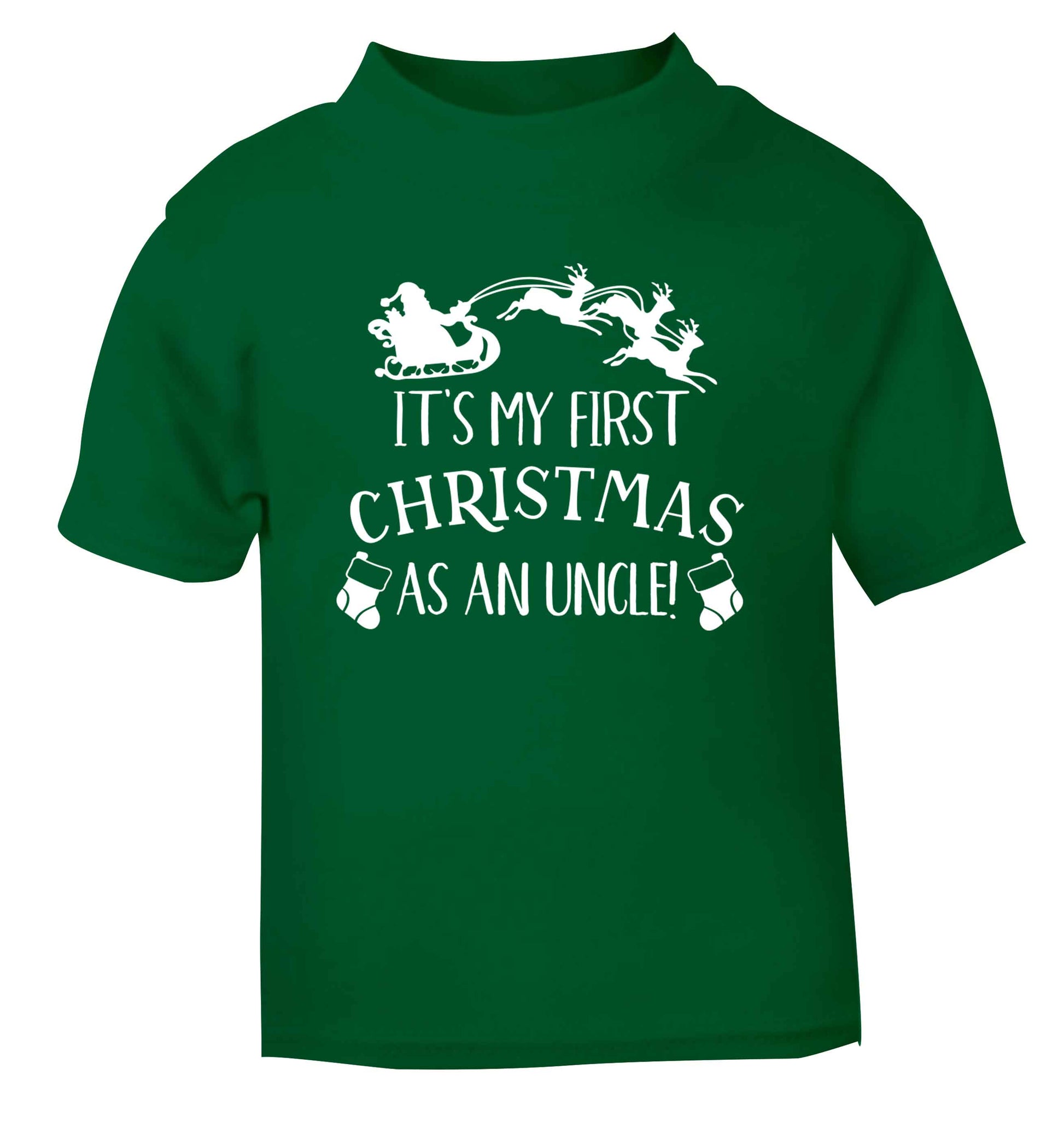It's my first Christmas as an uncle! green Baby Toddler Tshirt 2 Years