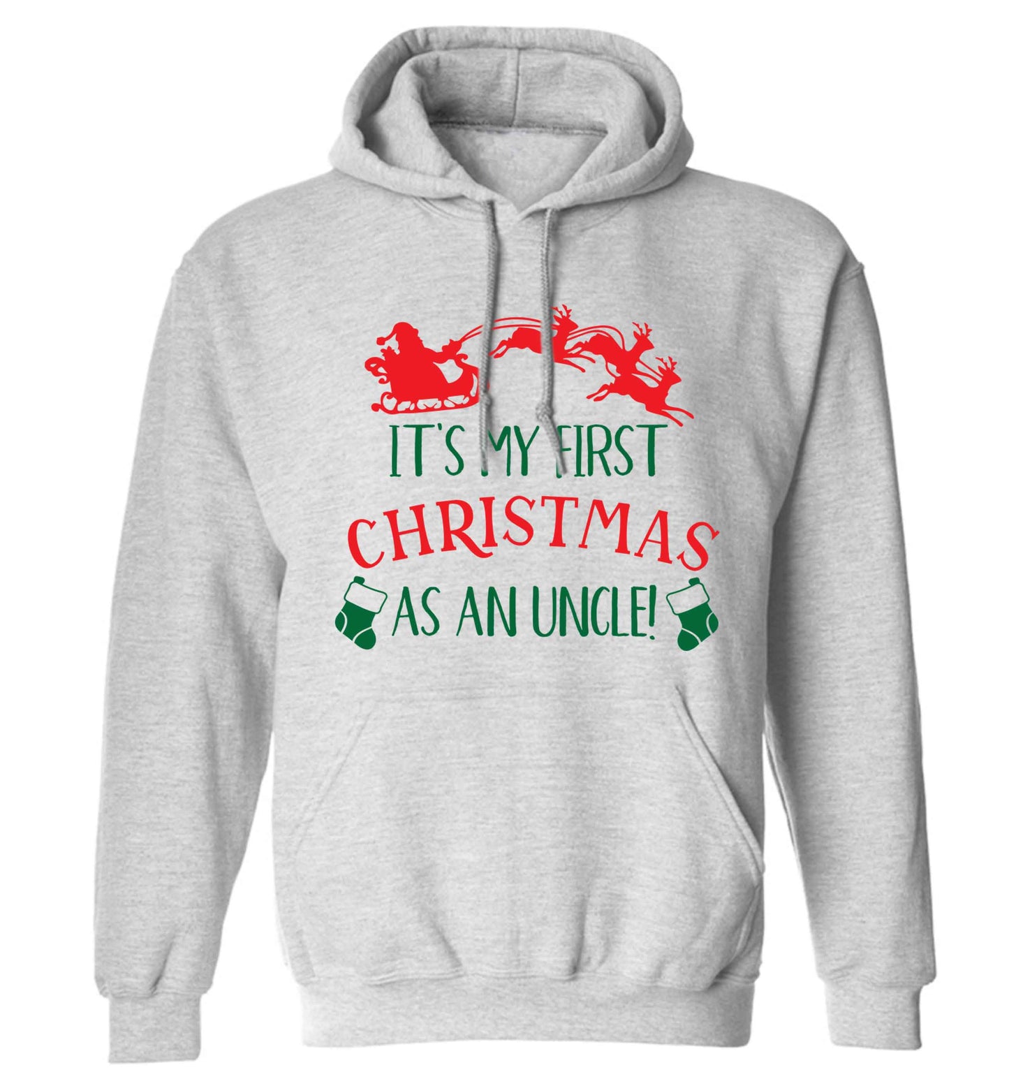 It's my first Christmas as an uncle! adults unisex grey hoodie 2XL