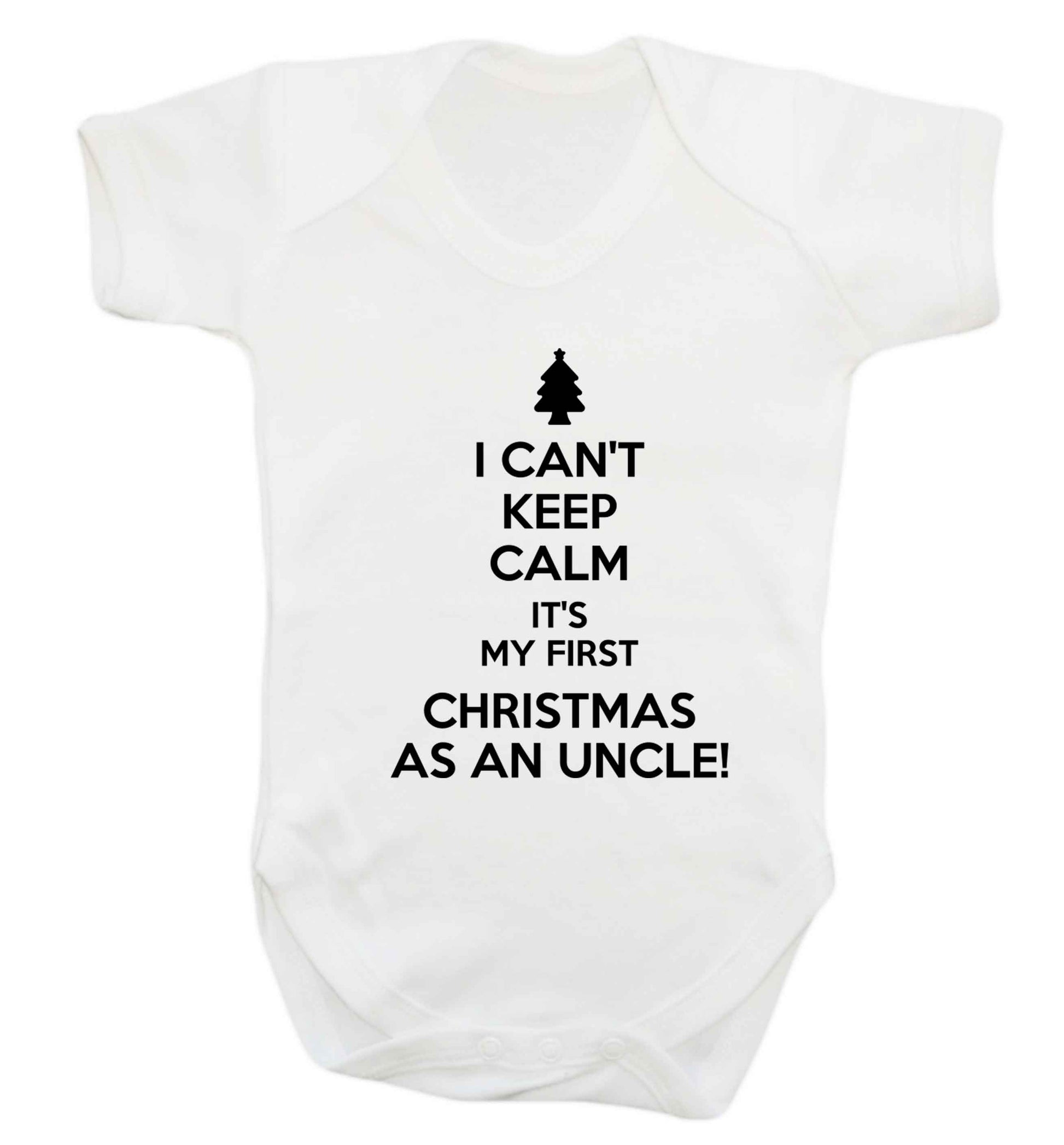 I can't keep calm it's my first Christmas as an uncle! Baby Vest white 18-24 months