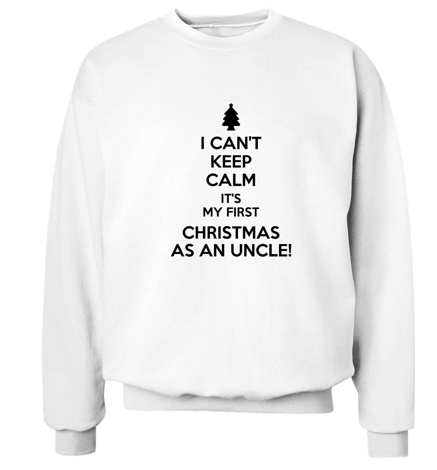 I can't keep calm it's my first Christmas as an uncle! Adult's unisex white Sweater 2XL