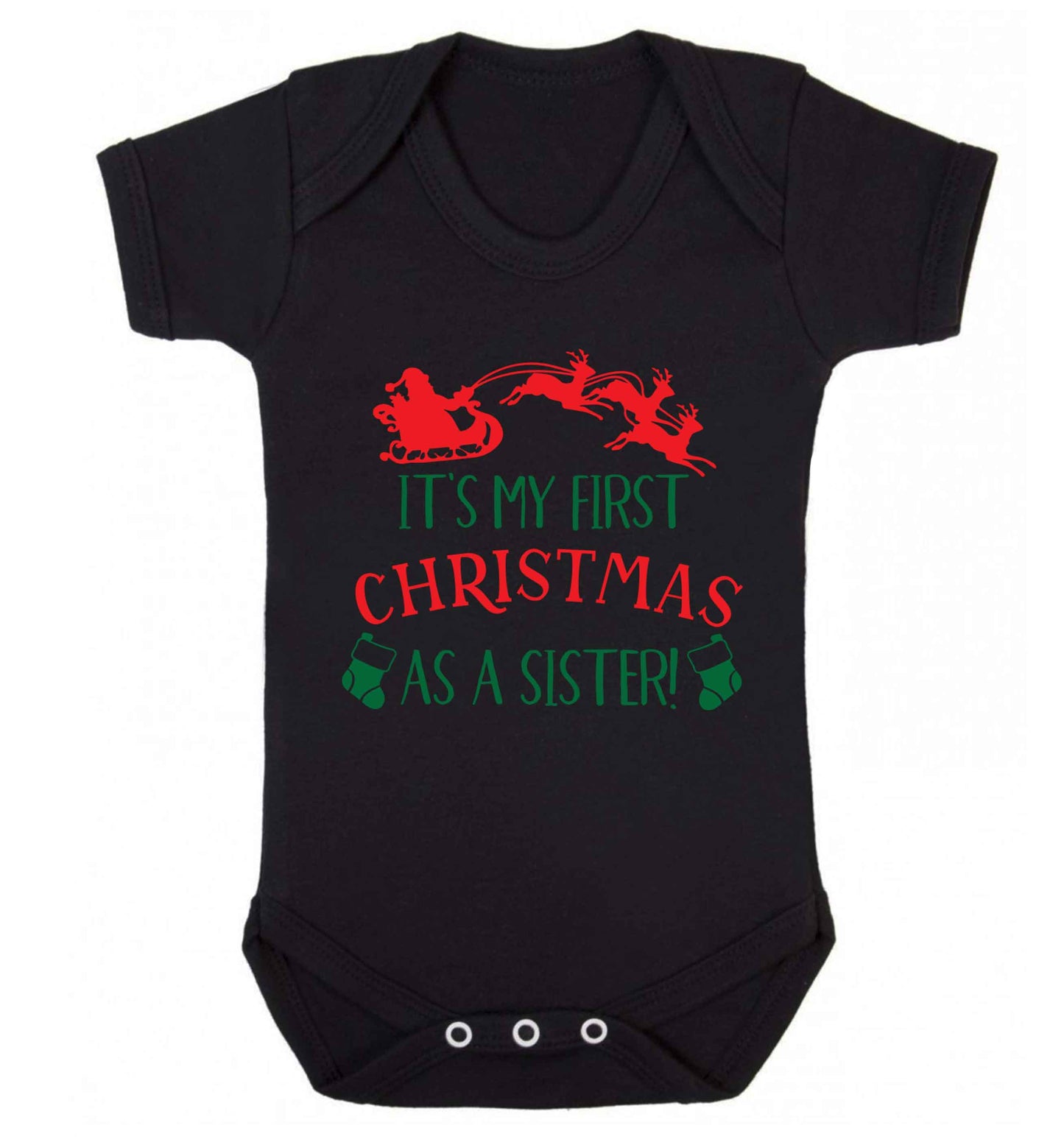 It's my first Christmas as a sister! Baby Vest black 18-24 months