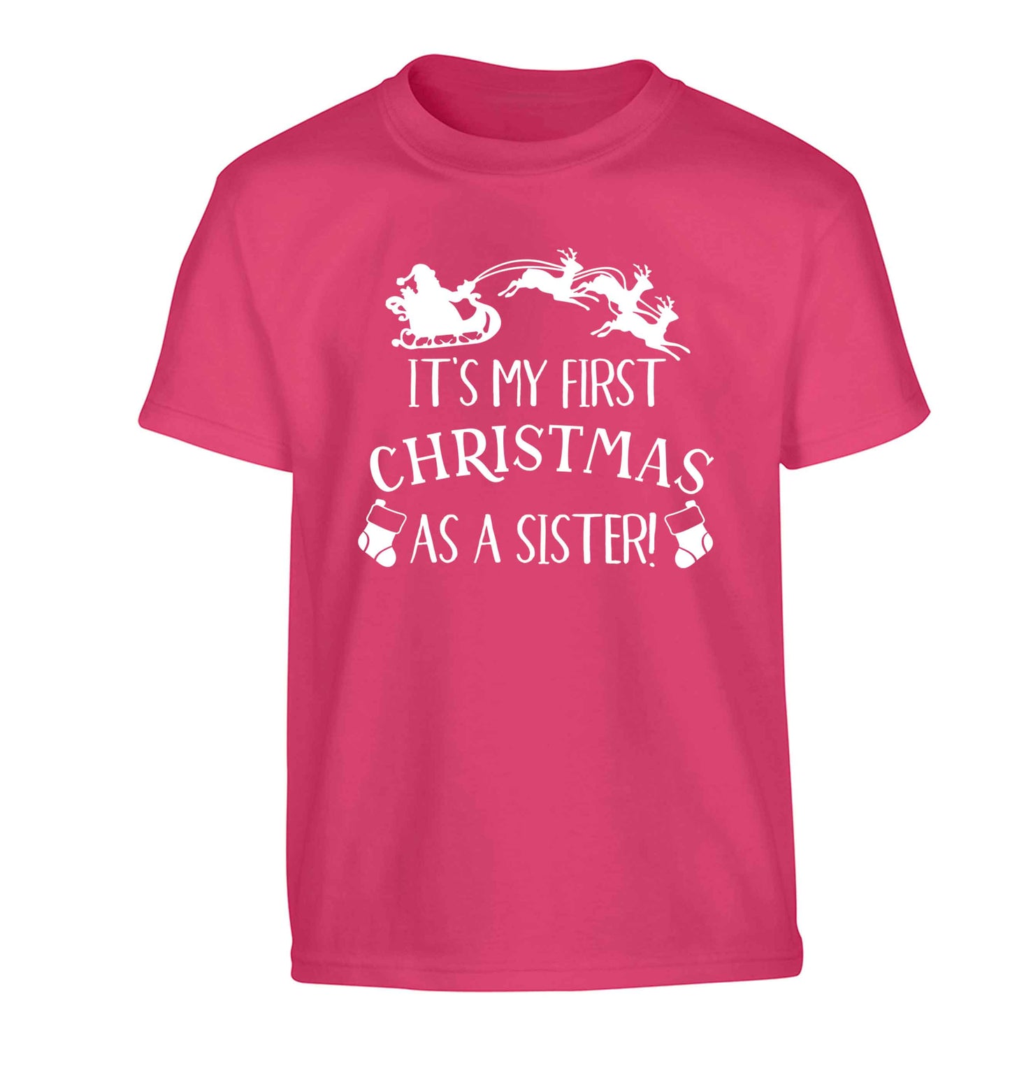 It's my first Christmas as a sister! Children's pink Tshirt 12-13 Years