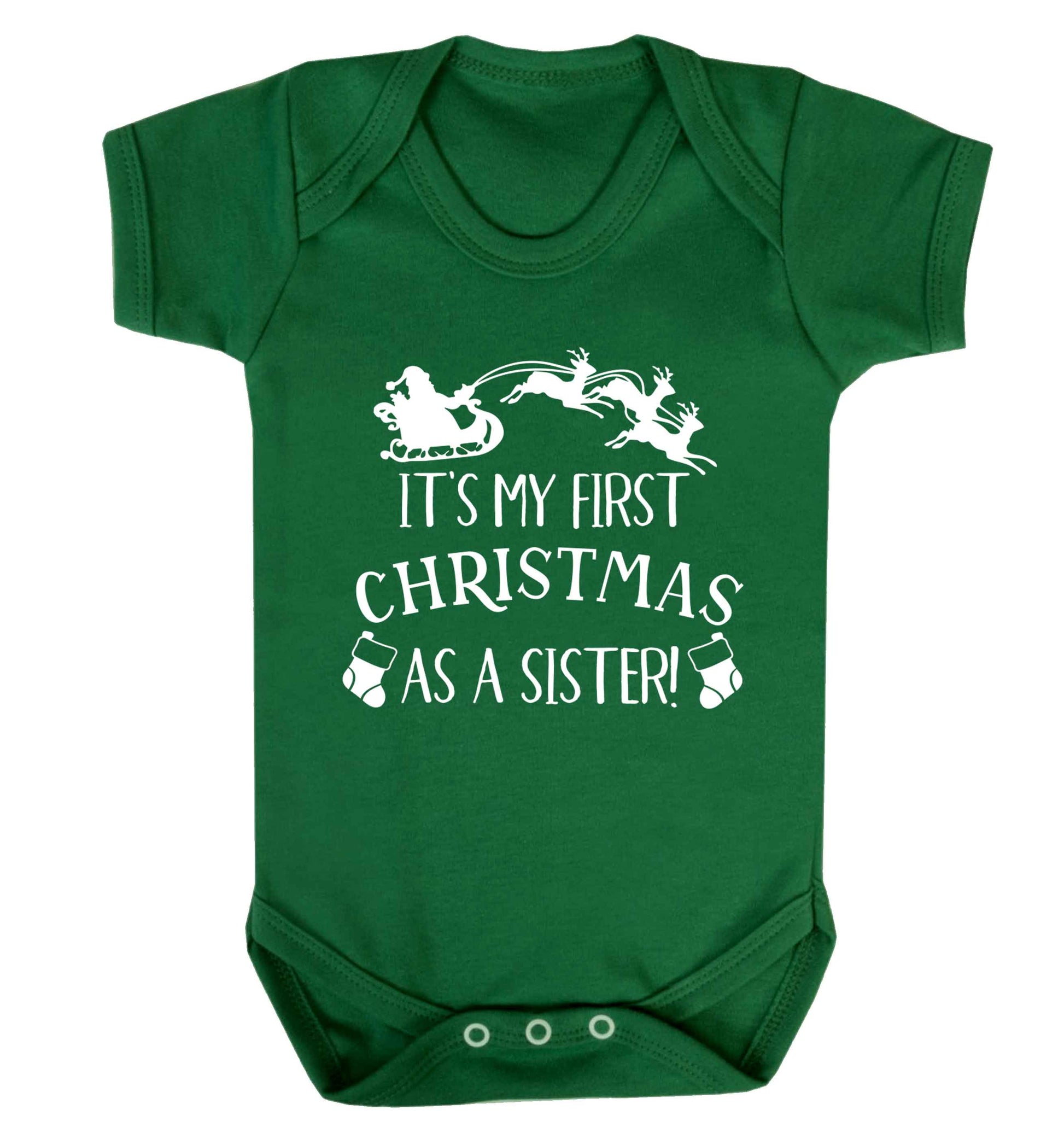 It's my first Christmas as a sister! Baby Vest green 18-24 months